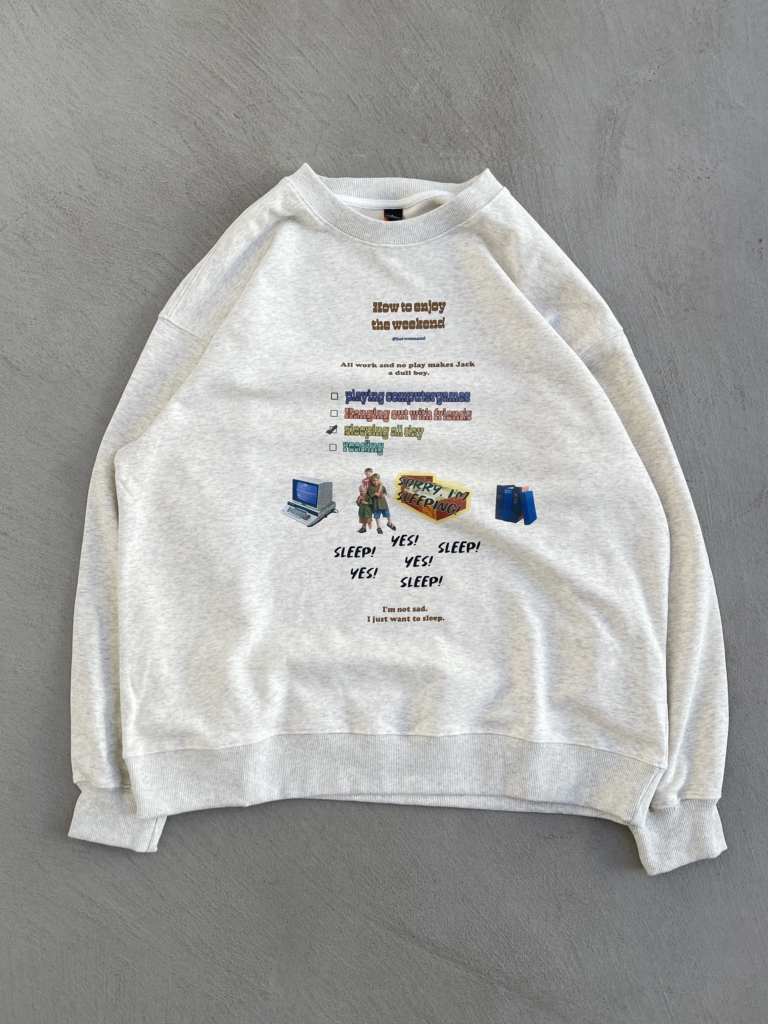 Japanese Brand × Vintage STEAL! Y2K Japanese Sleeping All Day Sweatshirt Size US L / EU 52-54 / 3 - 2 Thumbnail