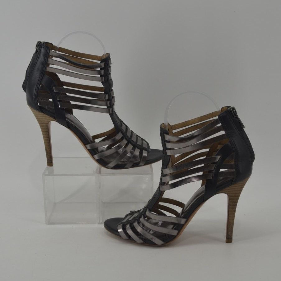 Coach Coach Lucy Women's Sandals Black Silver Metallic Leather 6.5 Size US 6.5 / IT 36.5 - 8 Thumbnail