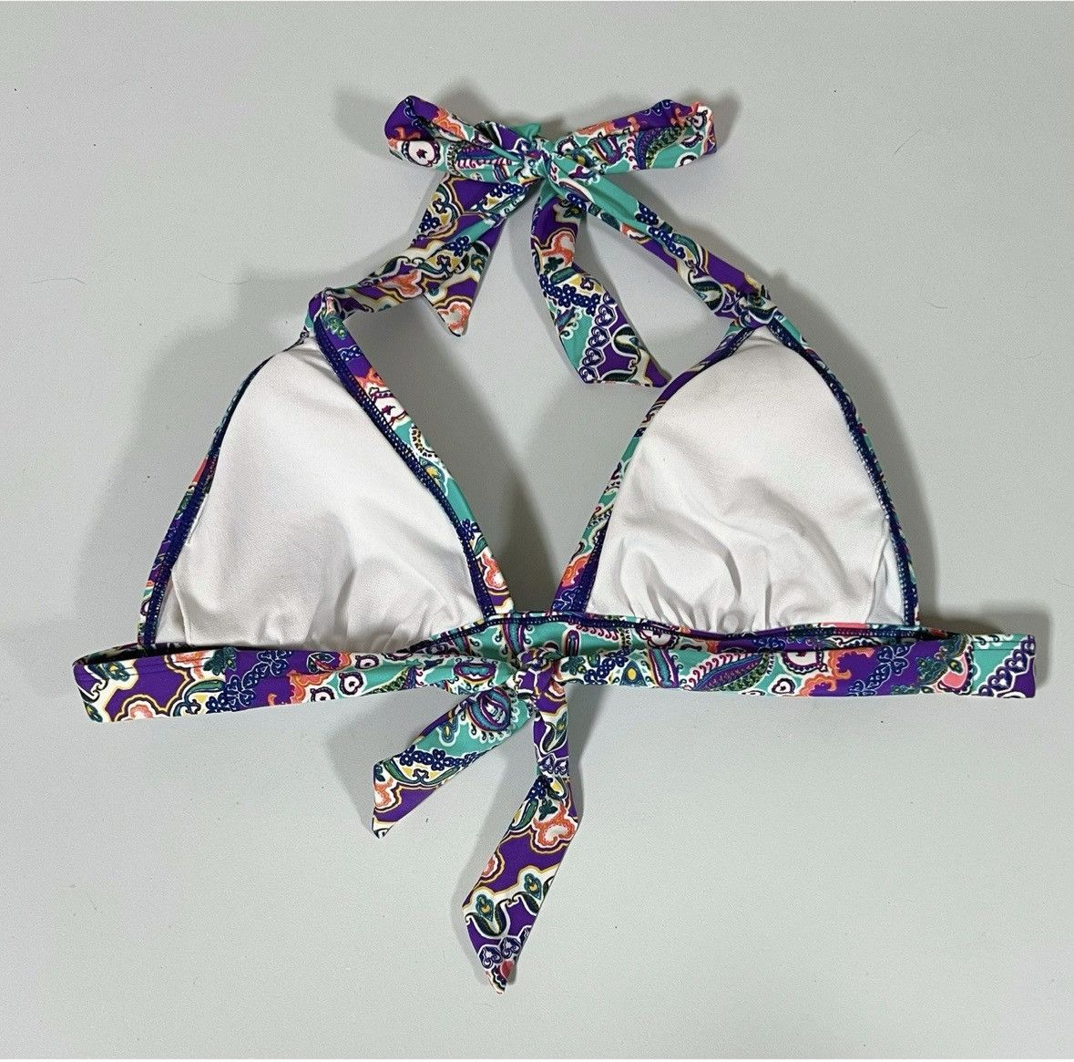 Kenneth Cole Blue Purple Paisley Boho Bikini Top Bathing Suit Size S 💜✨ Size S / US 4 / IT 40 - 4 Thumbnail