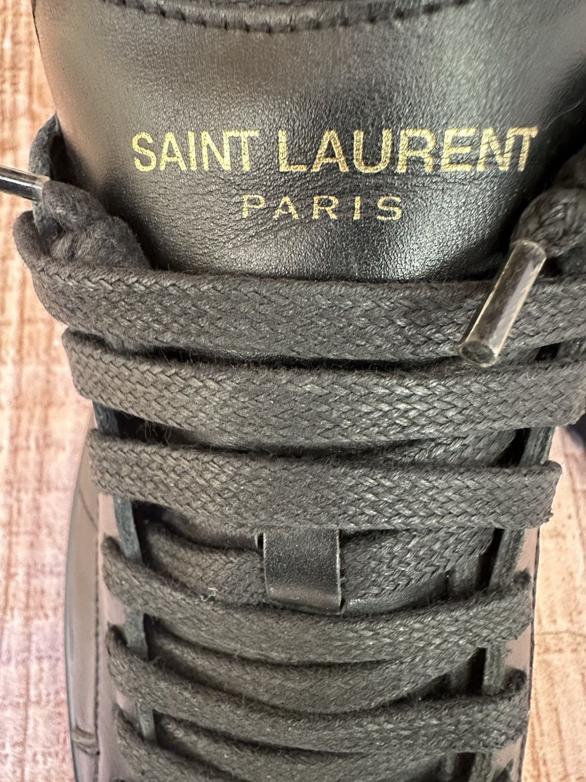 Saint Laurent Paris Saint Laurent SL/01 Black Leather Signature Court Classics Size US 8 / EU 41 - 14 Thumbnail