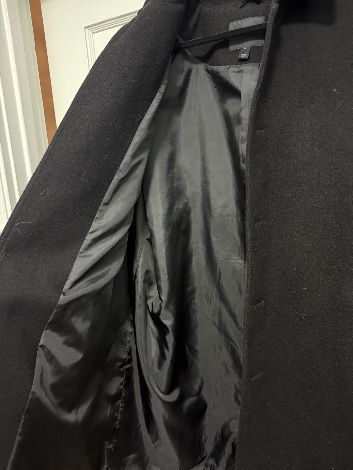 Asos Asos Black Wool Peacoat Size US XL / EU 56 / 4 - 2 Thumbnail