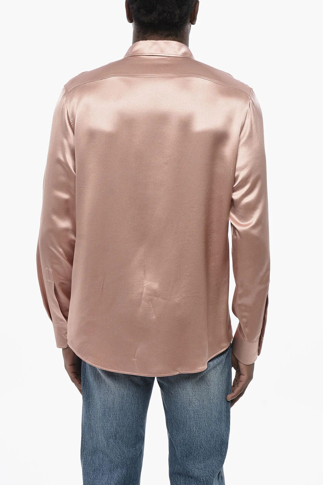 Celine og1mm0426 Long-Sleeve Silk Shirt in Pink Size US XXS / EU 40 - 2 Thumbnail