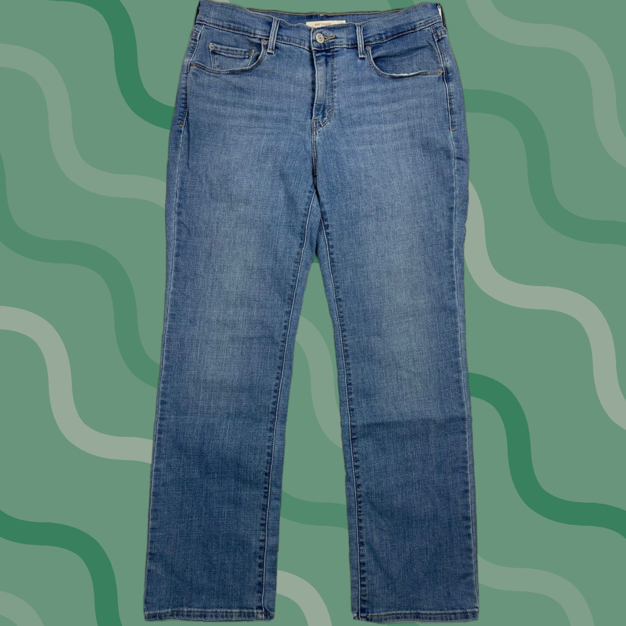 Levi's Levi's 505 Women's Straight Leg Jeans 10 30x30 Blue Light Wash Stretch Denim Size 32" / US 10 / IT 46 - 1 Thumbnail
