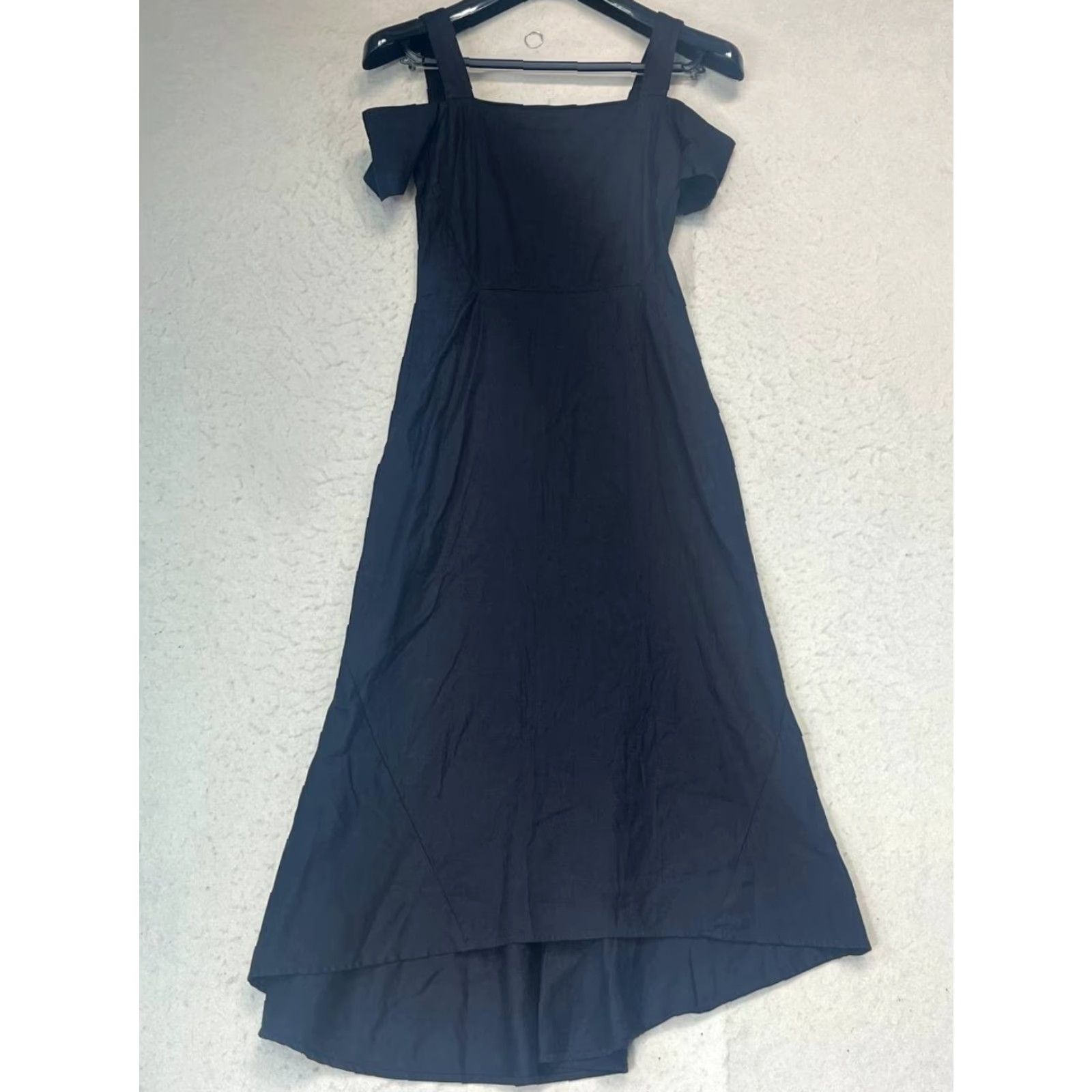 Vintage ALC Black ribbed ruffle midi dress Short Sleeve Women Size 0 Size 25" / US 0 / IT 36 - 2 Thumbnail