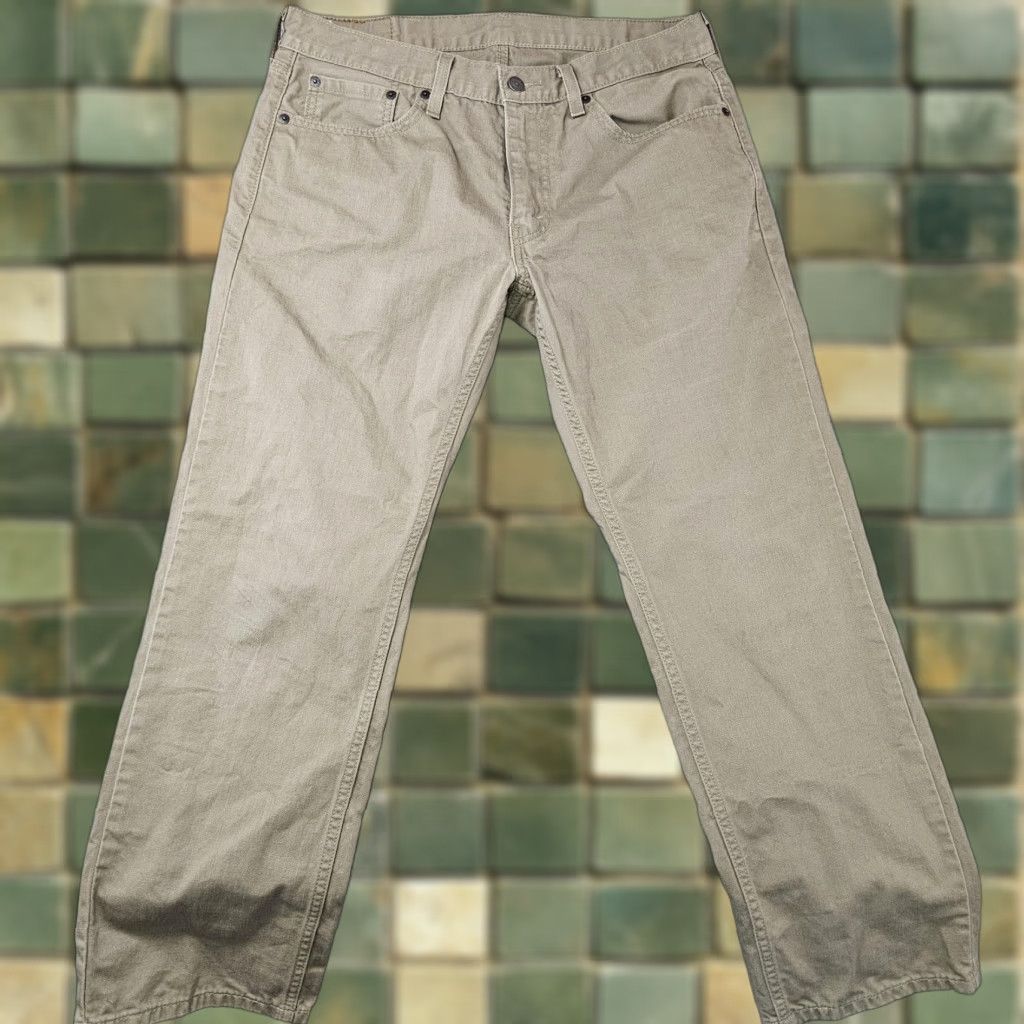 Levi's Levis Jeans Mens 33x27 Beige Straight Regular Fit Denim Pants - 100% Cotton, Zip, Five-Pocket, Regular Inseam 27 in, Vintage No, Light Wash Size US 33 - 1 Thumbnail