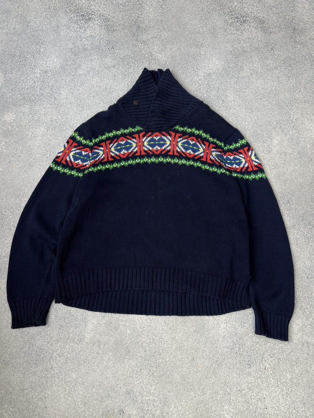 Polo Ralph Lauren × Vintage Vintage Knitted Polo Ralph Lauren Ski sweater Size US XL / EU 56 / 4 - 2 Thumbnail