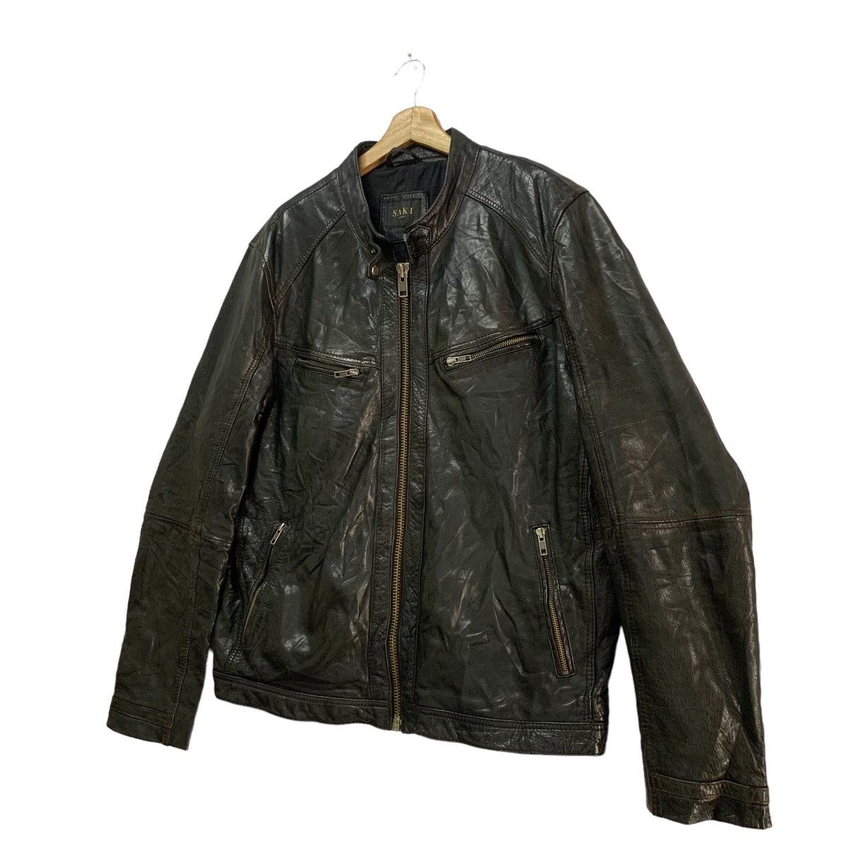 Genuine Leather Saki Sweden Motorcycles Leather Jacket Size US XL / EU 56 / 4 - 2 Thumbnail
