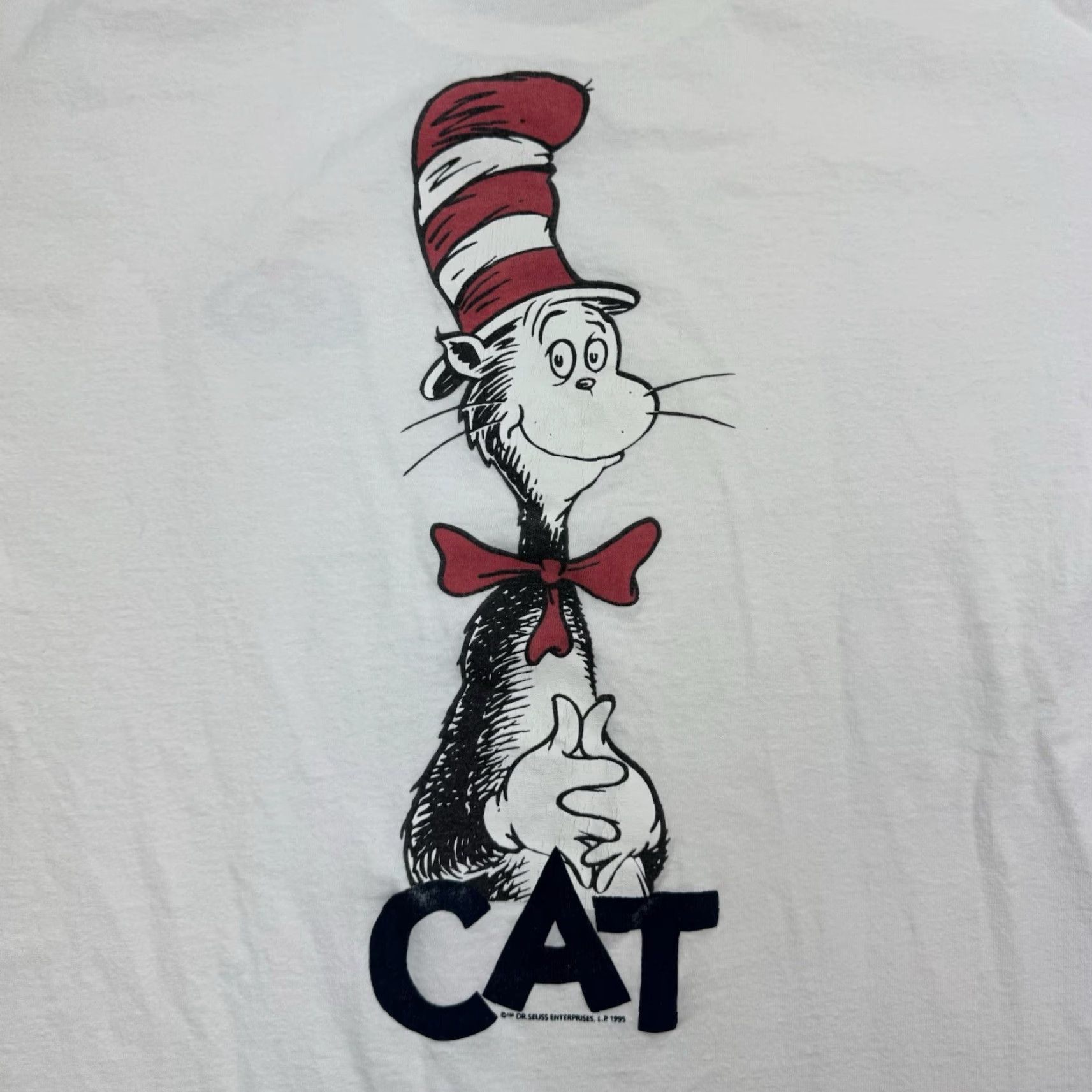 Vintage VINTAGE Cat In The Hat T-Shirt Men Adult Large Cartoon 90s Dr Seuss White Graphic Size US L / EU 52-54 / 3 - 2 Thumbnail