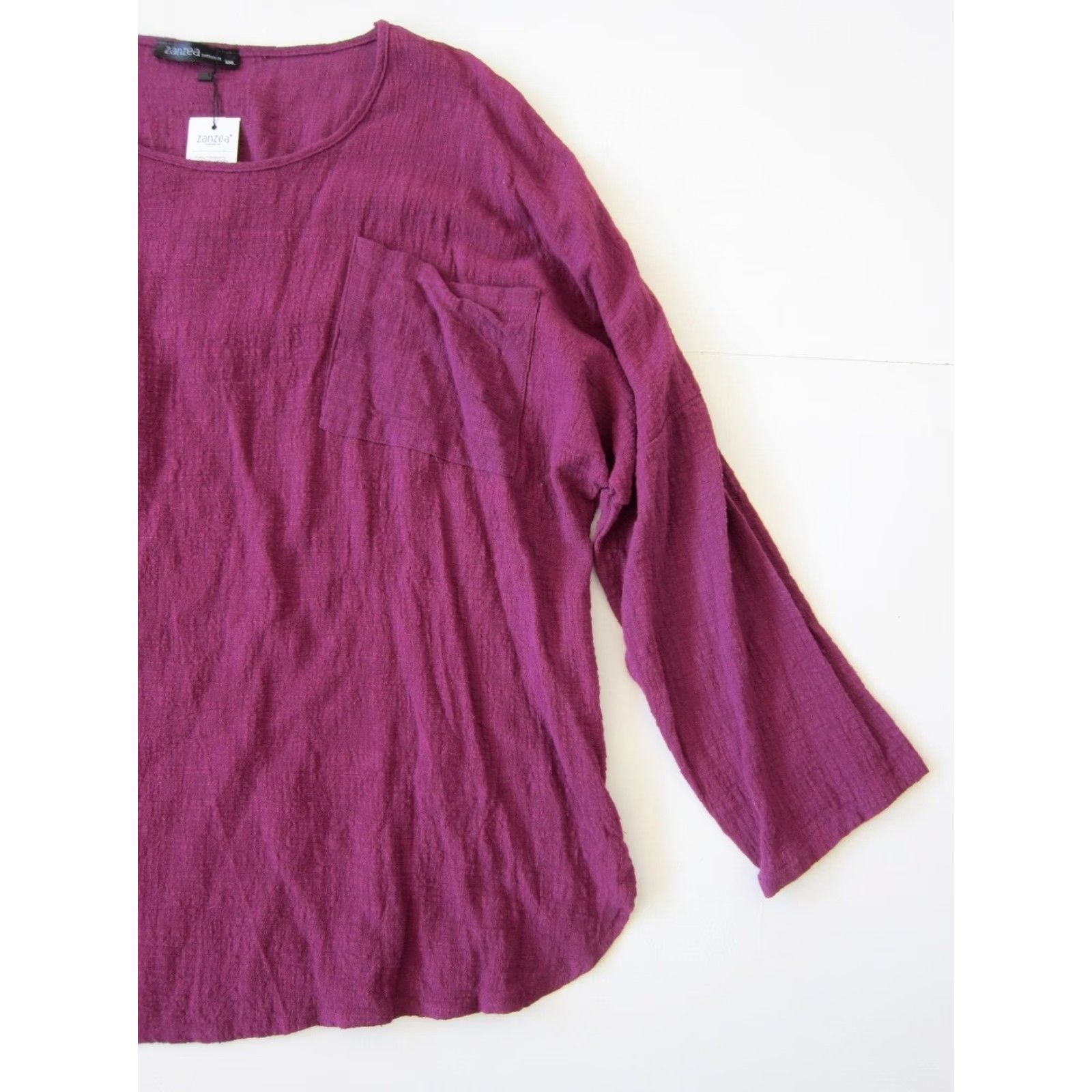 Vintage Zanzea 100% Cotton Purple Long Sleeve Pocket Tunic Peasant Blouse 5XL NWT Women Blouse Tunic Pocket Size XXL / US 16-18 / IT 52-54 - 6 Thumbnail