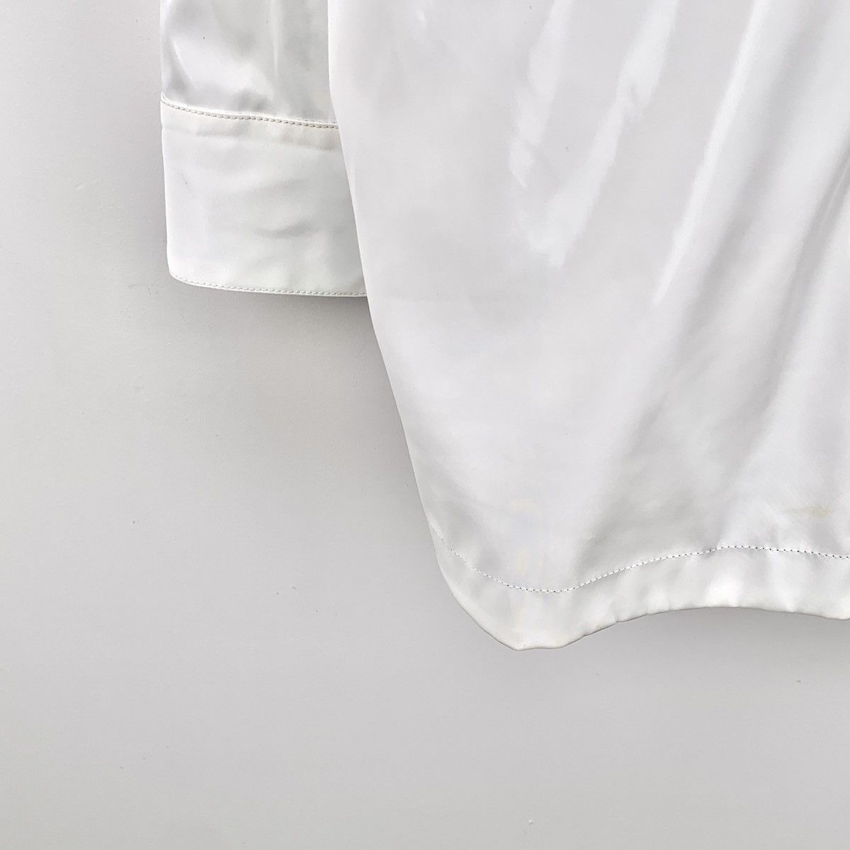 Fendi Fendi White Patent Leather Collared Long Sleeve Shirt K26WX Size S / US 4 / IT 40 - 4 Thumbnail