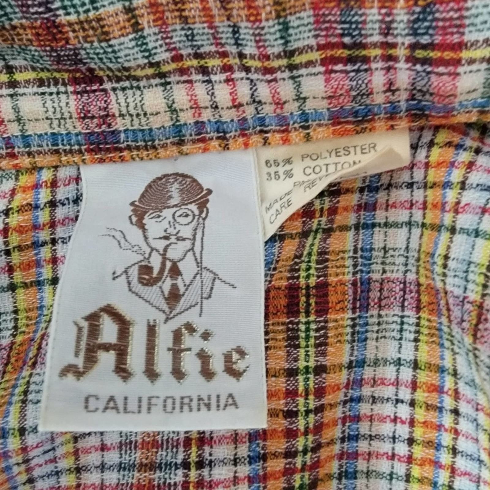 Vintage 1970s Alfie California Plaid Button Down Flannel Shirt Size M / US 6-8 / IT 42-44 - 3 Thumbnail