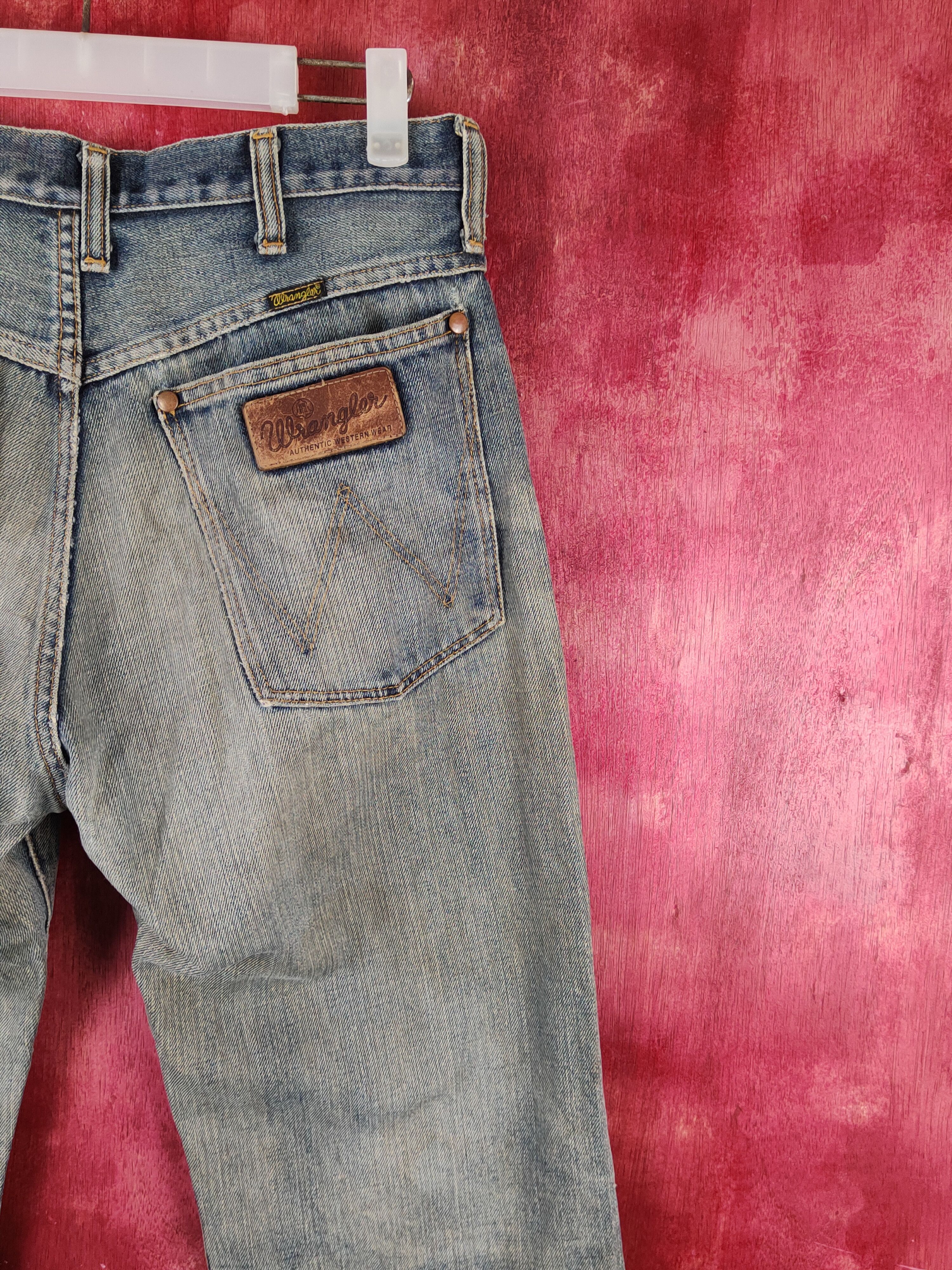 Japanese Brand Wrangler Dark Blue Faded Distressed Ripped Jeans #S2246 Size US 31 - 11 Thumbnail