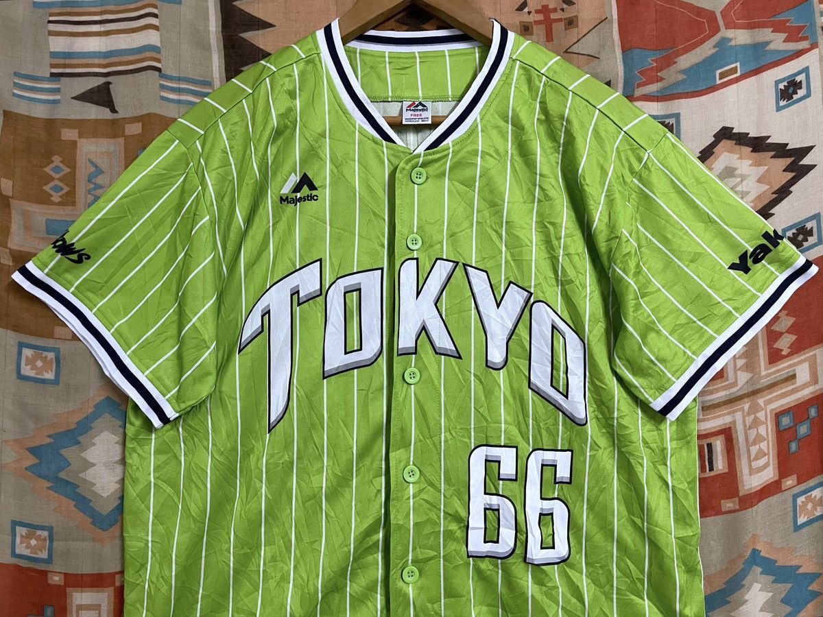 Majestic × Sports Specialties × Vintage Vintage Japan Baseball Jersey Tokyo Swallows J League Rare Size US L / EU 52-54 / 3 - 2 Thumbnail