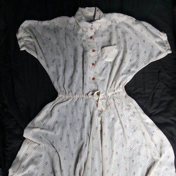 Other Vintage Floral Pattern Cottage Dress Midi Size M / US 6-8 / IT 42-44 - 3 Thumbnail