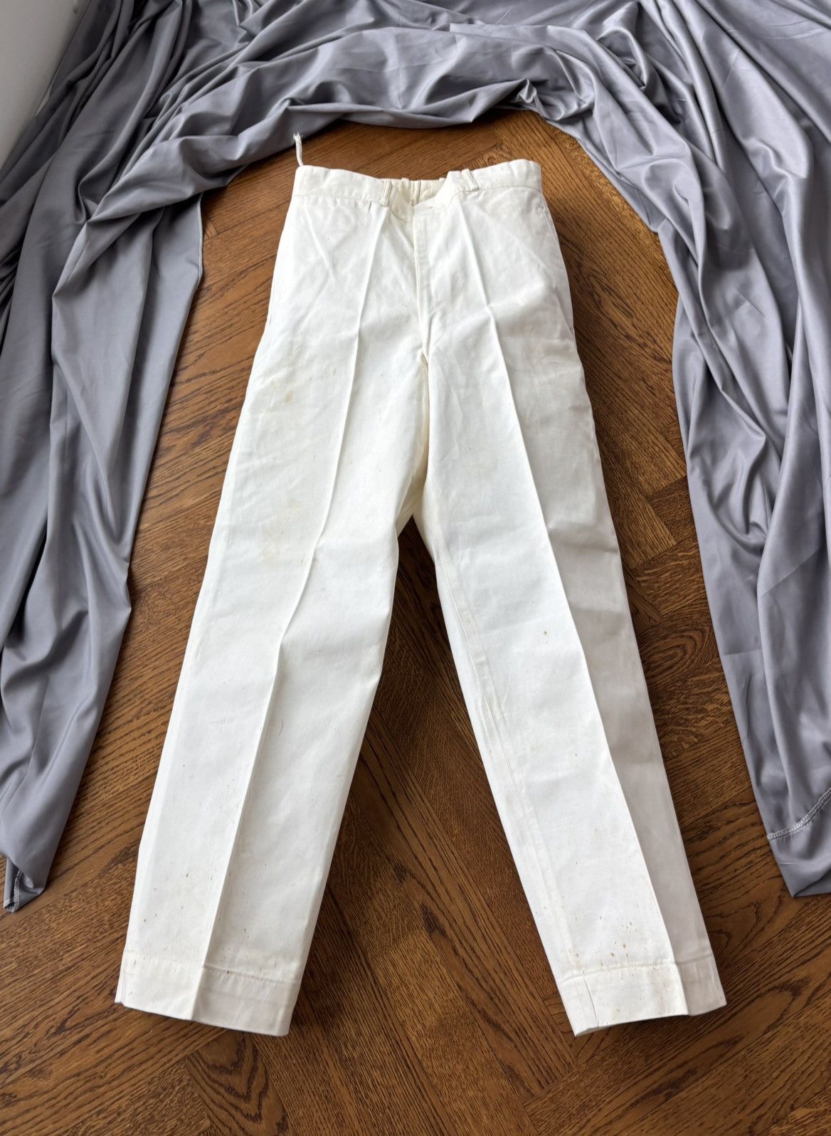 Vintage 1950s Trousers Vintage Dress Pants RCN Navy WW2 Structured Size 34R - 20 Thumbnail