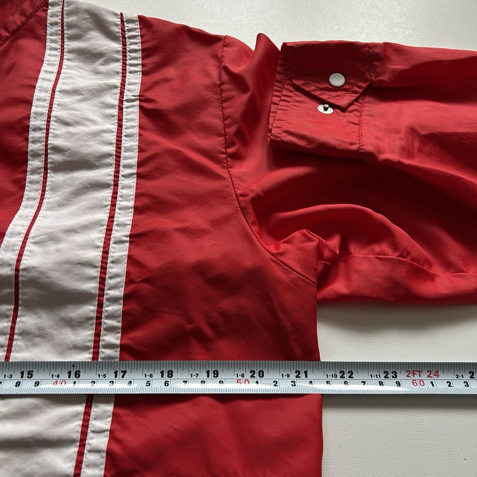 Vintage Vintage 70s Nylon Windbreaker Jacket Small Red Racing Stripe Size US S / EU 44-46 / 1 - 8 Thumbnail