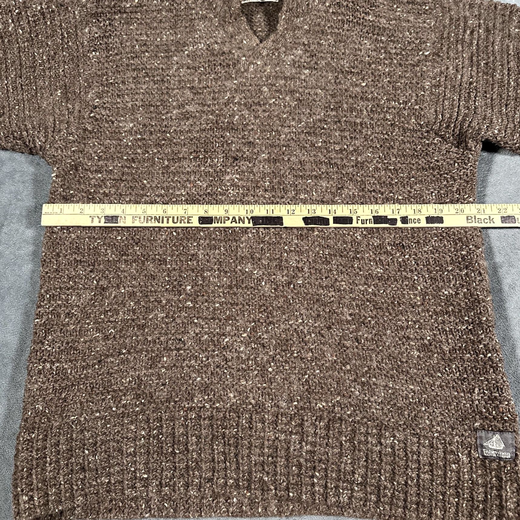 Vintage VINTAGE Fisherman Out of Ireland Sweater Mens Small Brown Wool Mock Neck Donegal Heavyweight Size US S / EU 44-46 / 1 - 4 Thumbnail