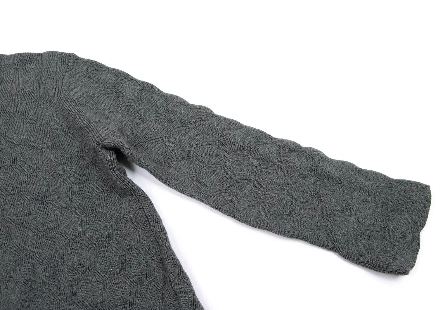 Comme des Garcons Homme Plus Wool Zigzag Knit Turtleneck Sweater in Gray Size M Size US M / EU 48-50 / 2 - 5 Thumbnail