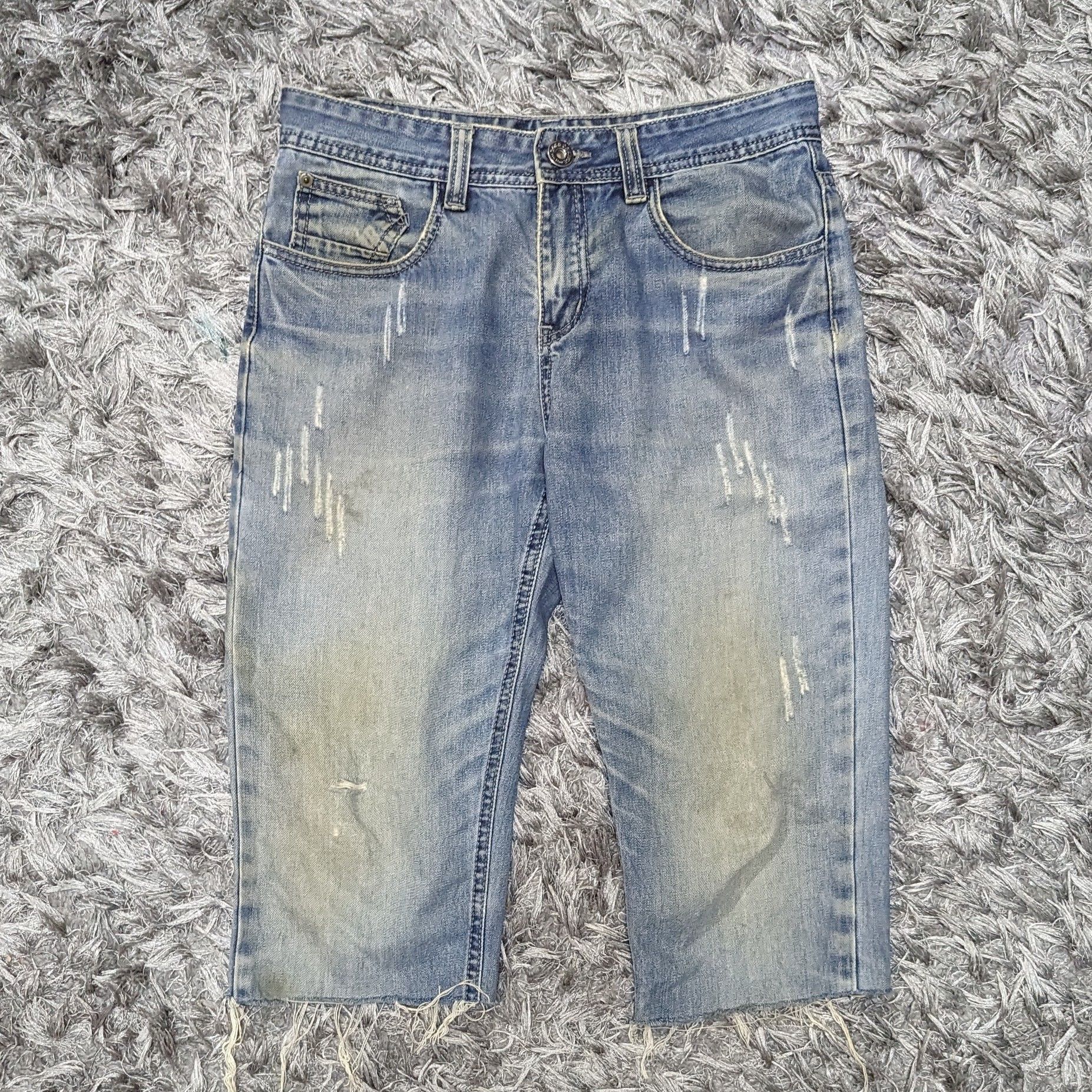 image of Boss Orange X Iceberg Denim Cropped Jeans Hugo Boss Defunct in Blue, Men's (Size 31)