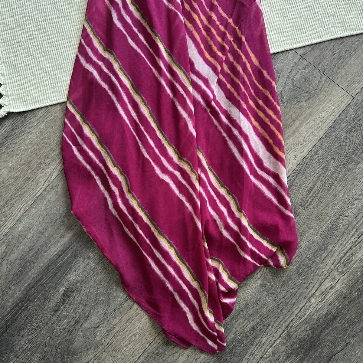 Lauren Ralph Lauren LAUREN RALPH LAUREN Striped One-Shoulder Georgette Dress Size L / US 10 / IT 46 - 6 Thumbnail