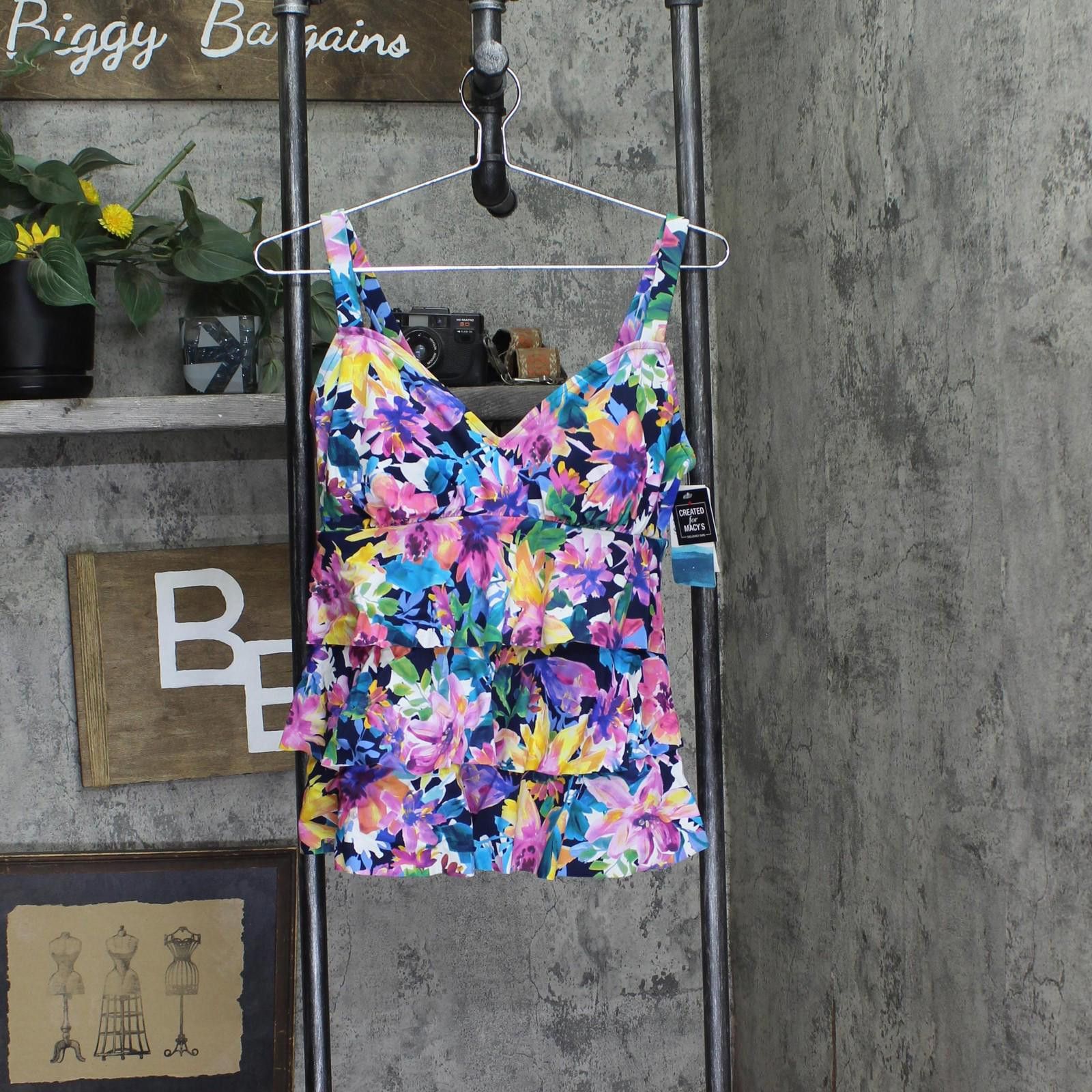 Other Nwt Swim Solutions Swan Tankini Swim Top Navy Blue Multi 12 Size ONE SIZE - 1 Thumbnail