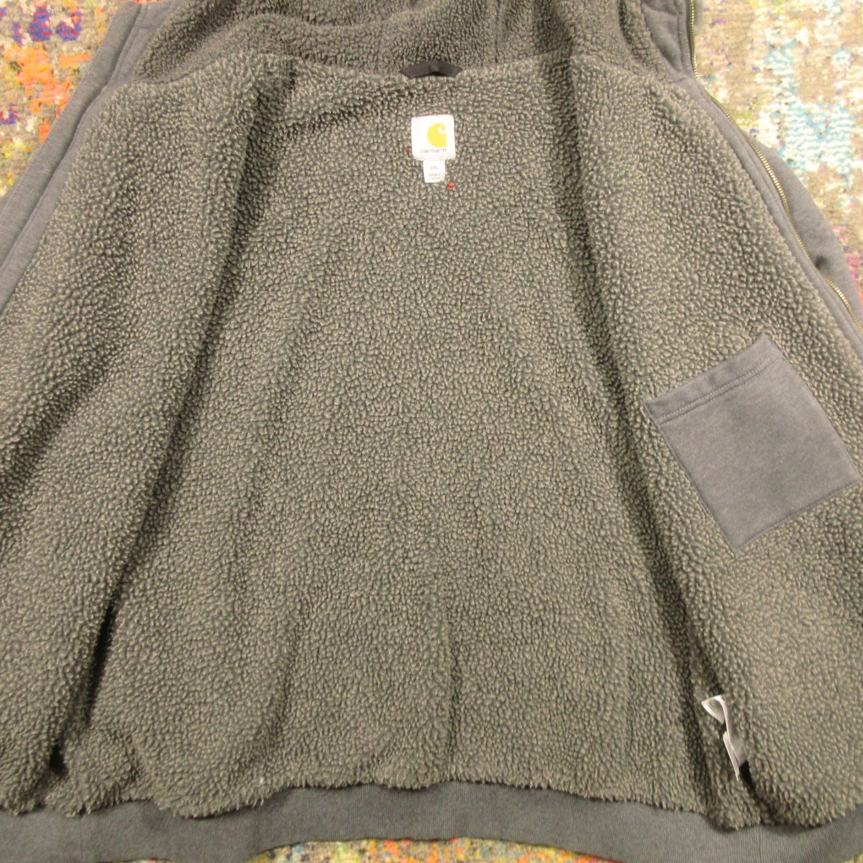 Carhartt Carhartt Rain Defender Hooded Full Zip Sherpa Lined Jacket Mens 2XL Gray Size US XXL / EU 58 / 5 - 7 Thumbnail