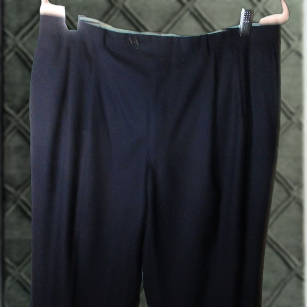 Ralph Lauren LAUREN Ralph Lauren Men Dress Pants Navy Blue Wool 34W 29L Adjustable 5-Pocket Regular Rise Belt Loops Straight Front Pleated Zip Size US 34 / EU 50 - 1 Thumbnail