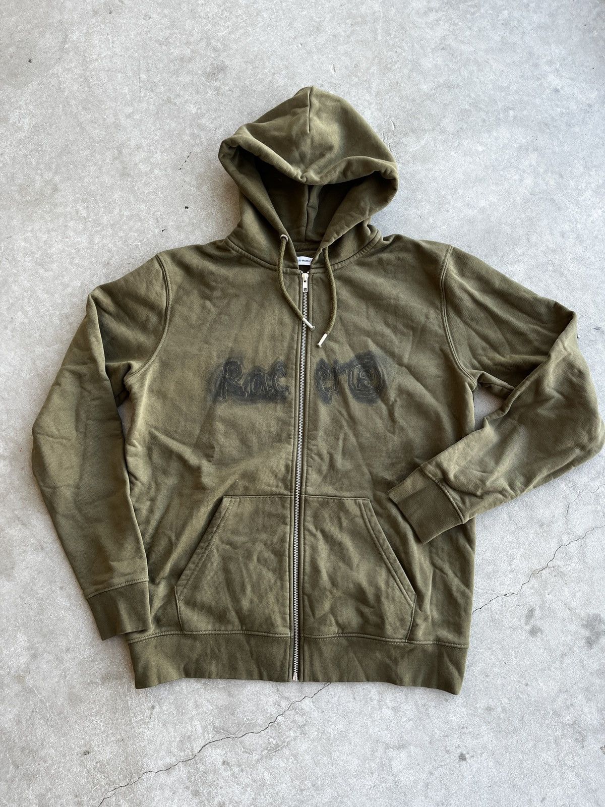 Racer Worldwide Racer Worldwide Army Green Logo Hoodie (unisex) Size US L / EU 52-54 / 3 - 14 Thumbnail