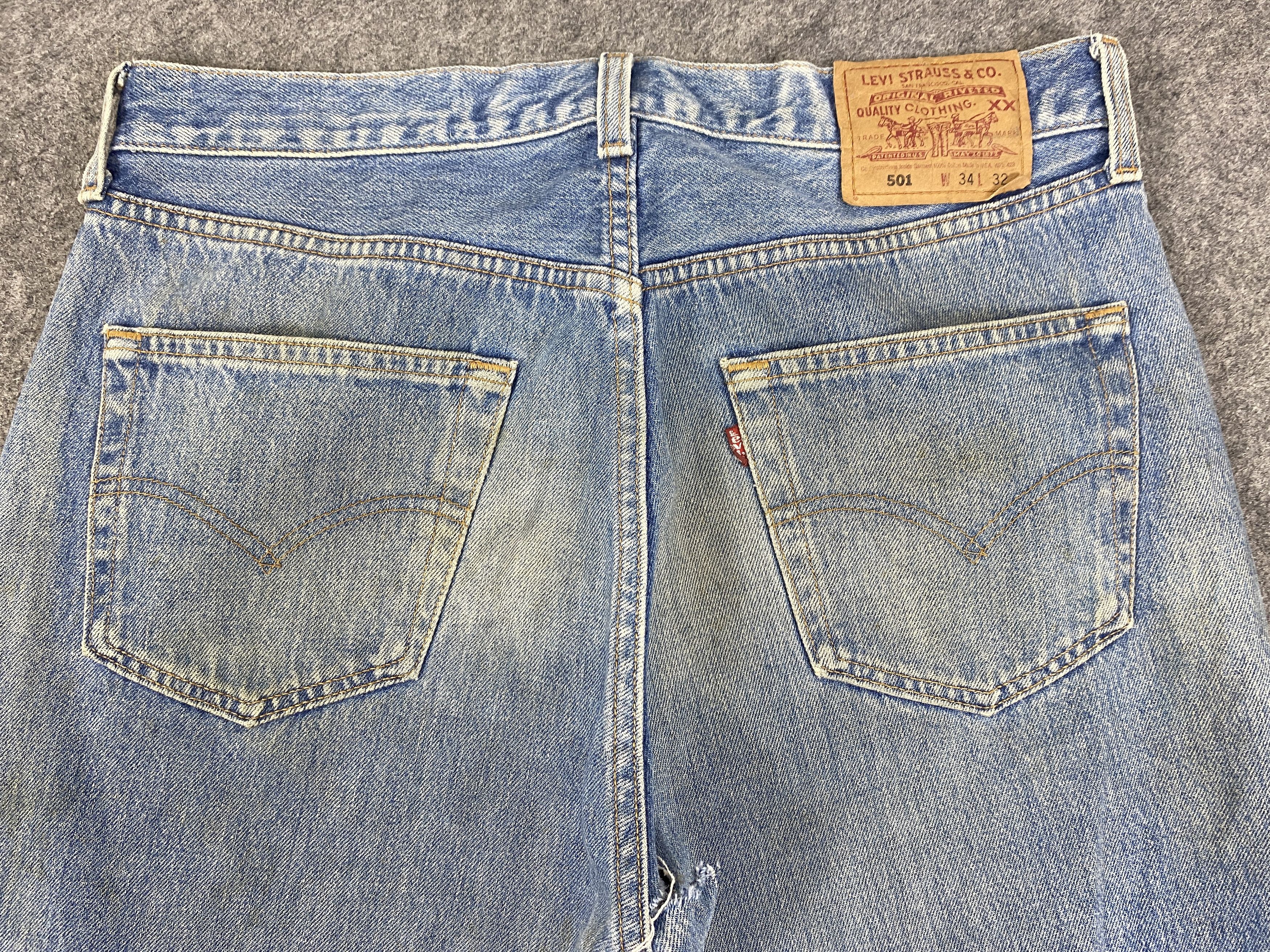 Levi's Dirty Faded Blue Vintage Levis 501 Jeans 33x27 - JN3094 Size US 33 - 12 Thumbnail
