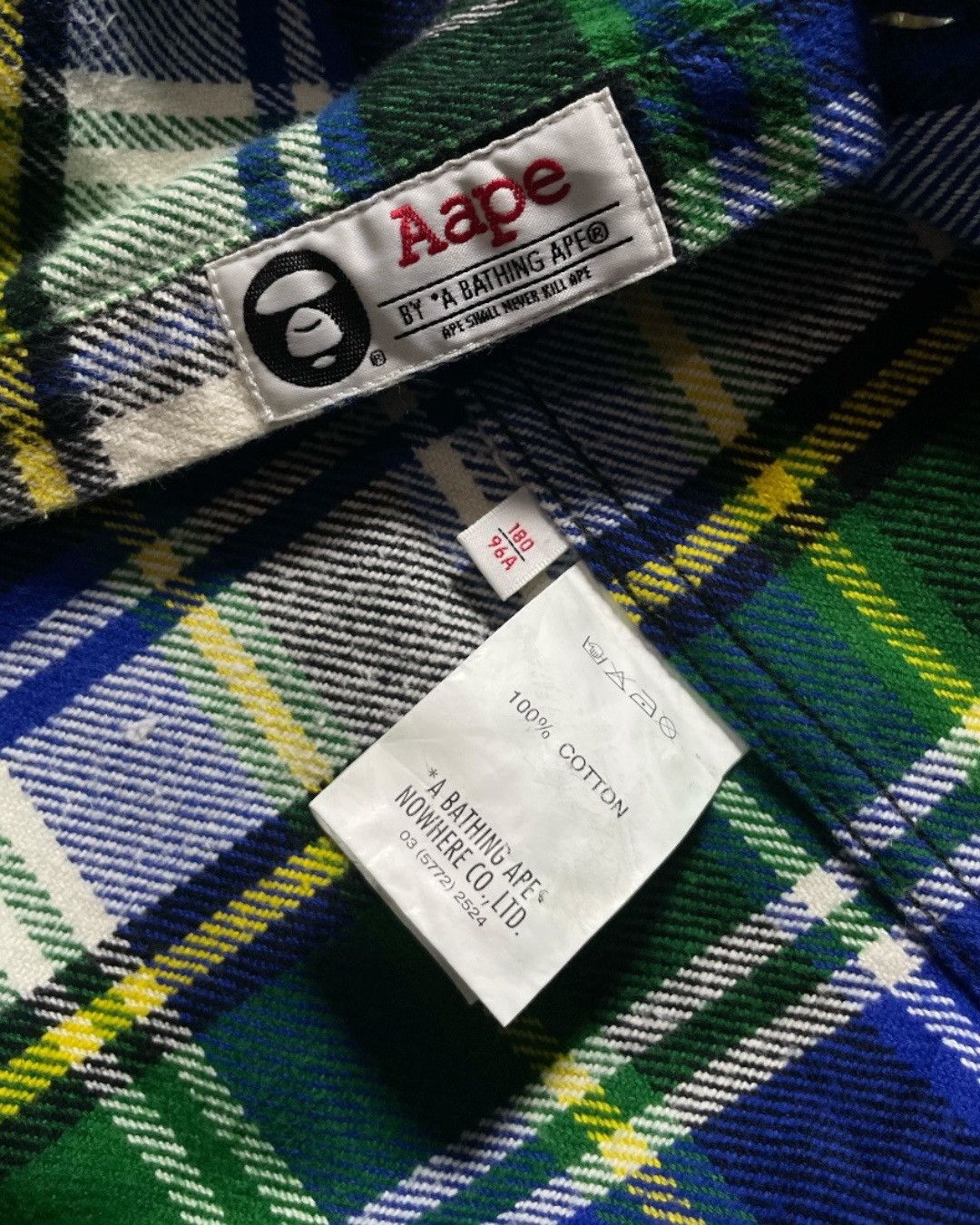 Aape HEAVY FLANNEL SHIRT HOODIE AAPE by A BATHING APE SIZE L Size US L / EU 52-54 / 3 - 8 Thumbnail