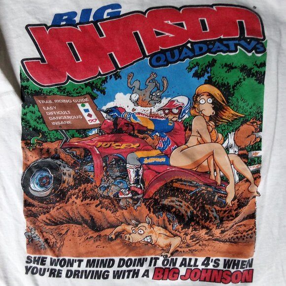 Vintage Big Johnson Quad ATVs All 4's Parody T-Shirt