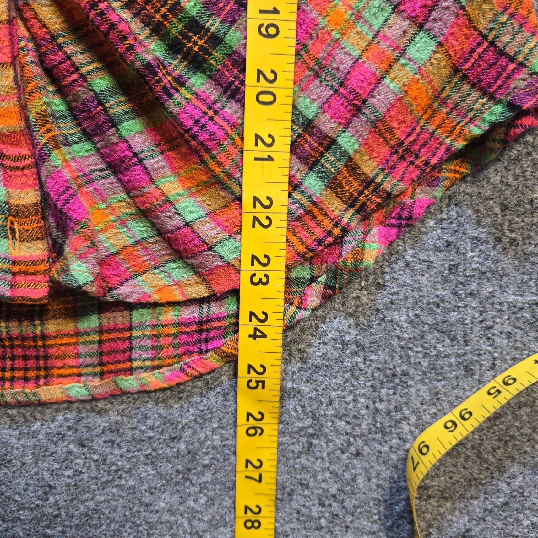 Vintage Pilcro Top Womens L Pink Plaid Gauze Texture Ruched Button Casual Shirt Size L / US 10 / IT 46 - 5 Thumbnail