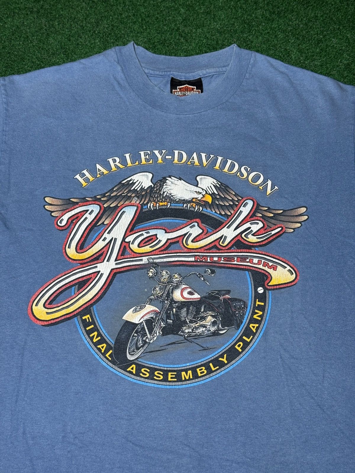 Harley Davidson × Vintage Vtg 90s Harley Davison York Factory Museum Biker T Shirt Size US M / EU 48-50 / 2 - 2 Thumbnail