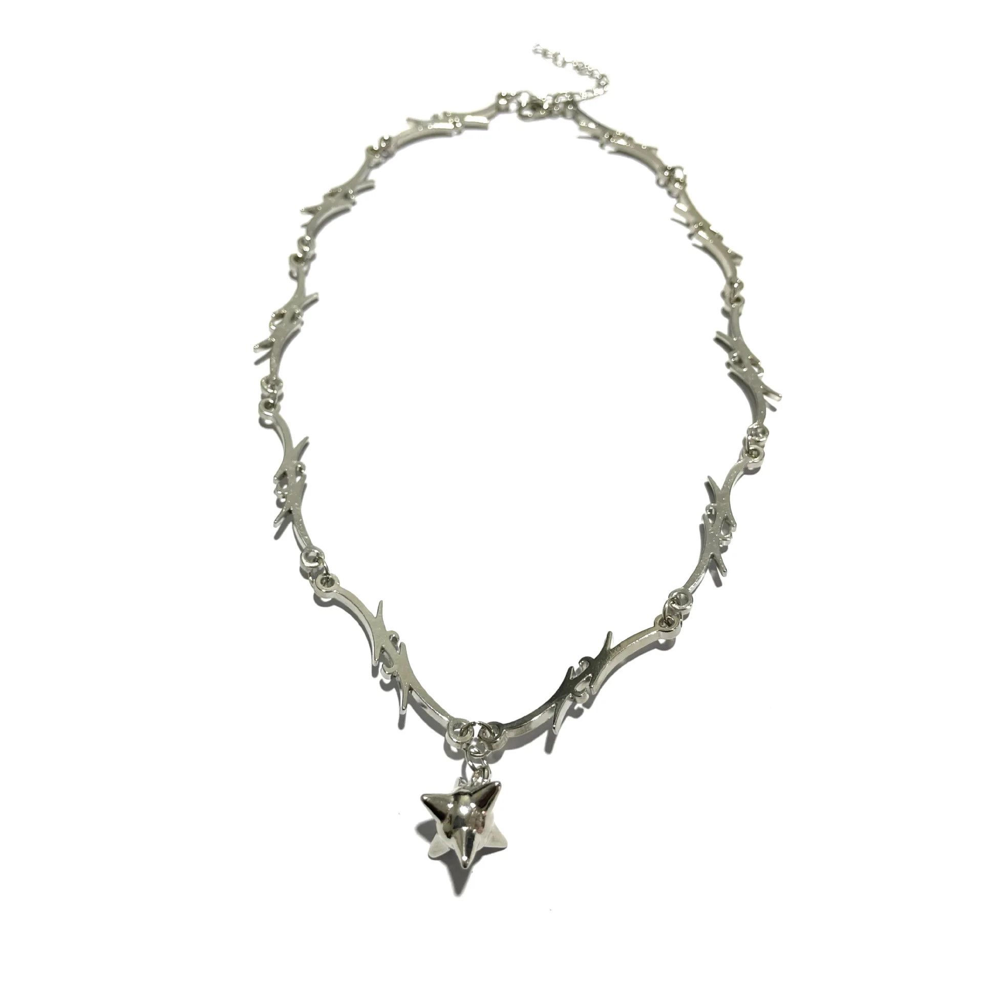 Jewelry Thorns Unisex Stainless Steel Chain Choker Necklace Size ONE SIZE - 2 Thumbnail