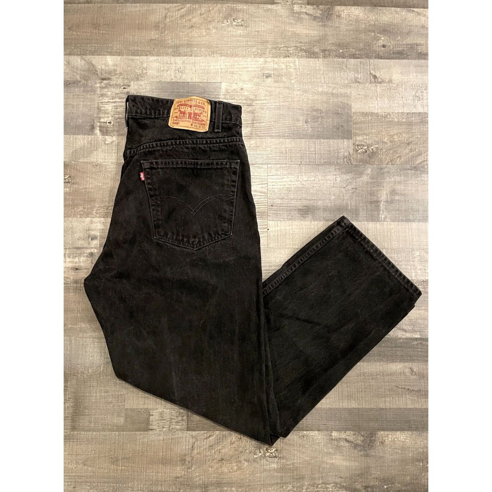 Levi's VINTAGE Levi's Jeans Mens 40x30 Black Denim 505 Regular Fit Straight Leg 90s Mens Size US 40 / EU 56 - 2 Thumbnail
