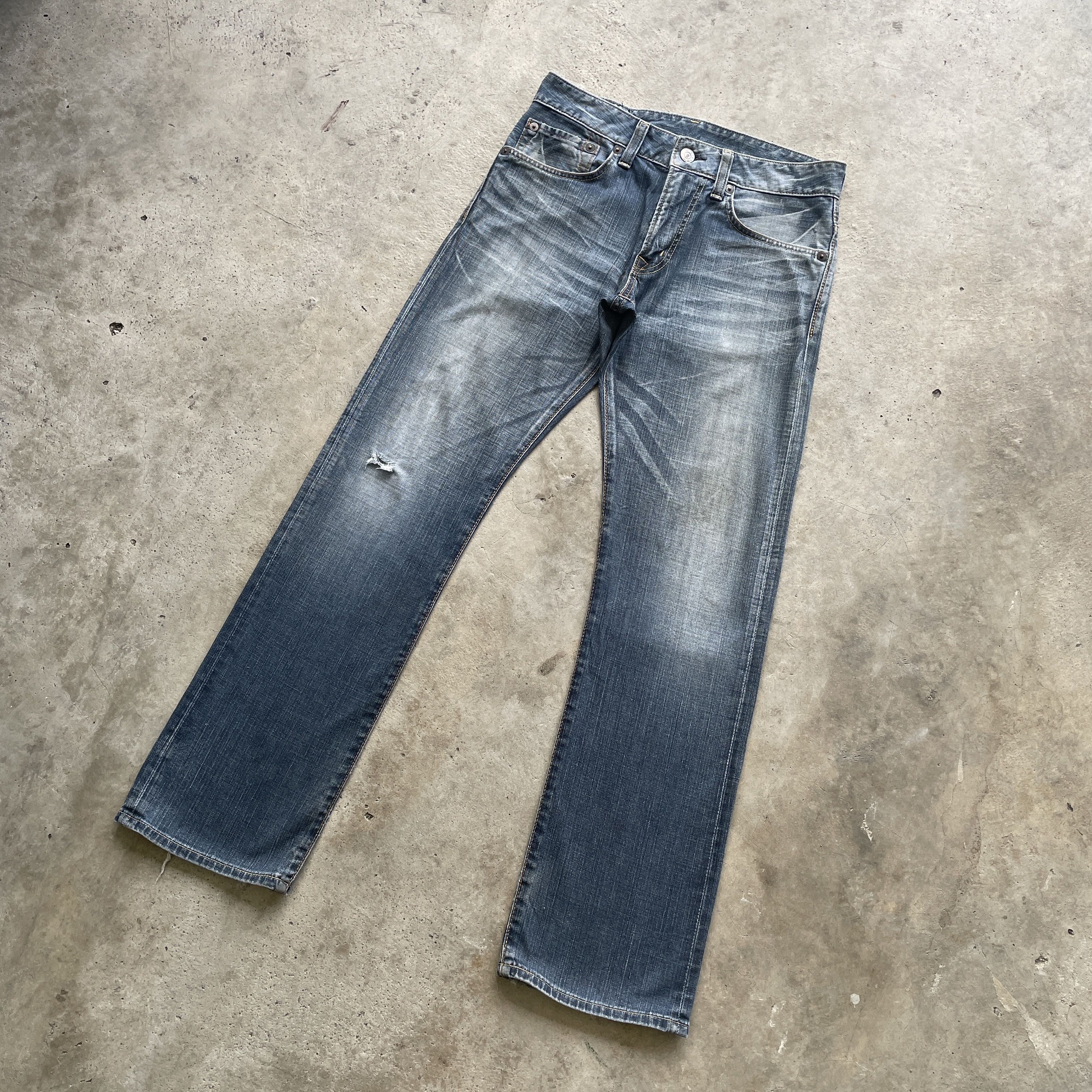 Edwin × Jean W32 VINTAGE EDWIN 503 DISTRESSED FADED JEANS PANTS DENIM Size US 32 / EU 48 - 2 Thumbnail
