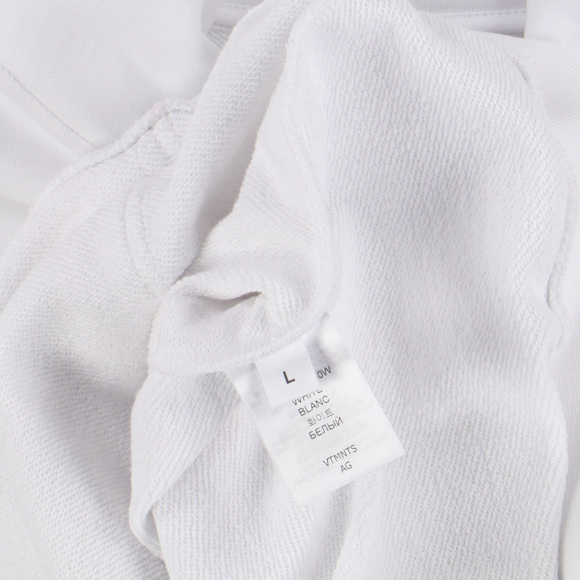 Vetements White Embroidered VTMNTS College Logo Hoodie Size L / US 10 / IT 46 - 5 Thumbnail