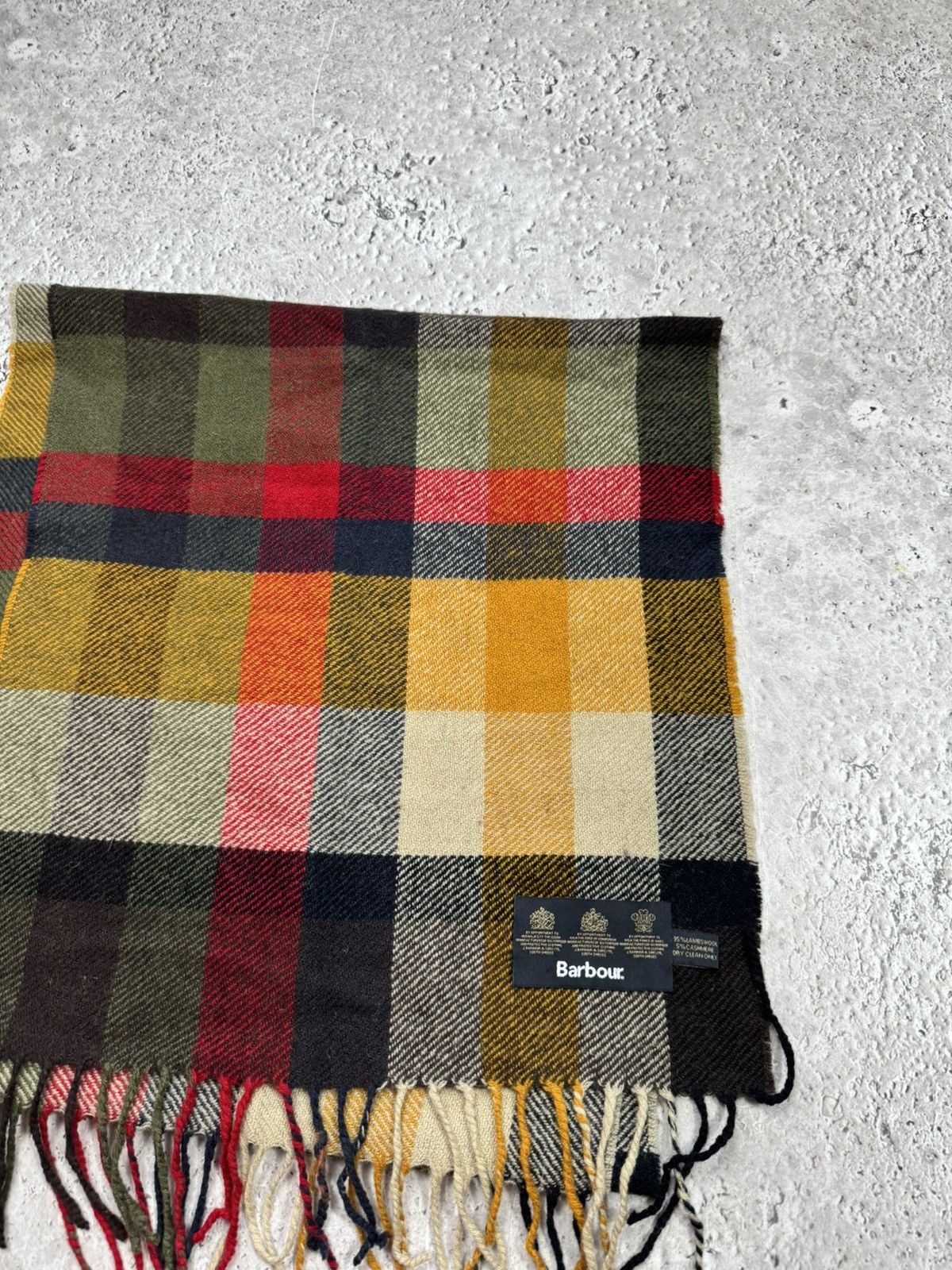 Barbour Barbour Lambswool Cashmere Tartan Plaid Scarf 170x40 cm UK Size ONE SIZE - 2 Thumbnail