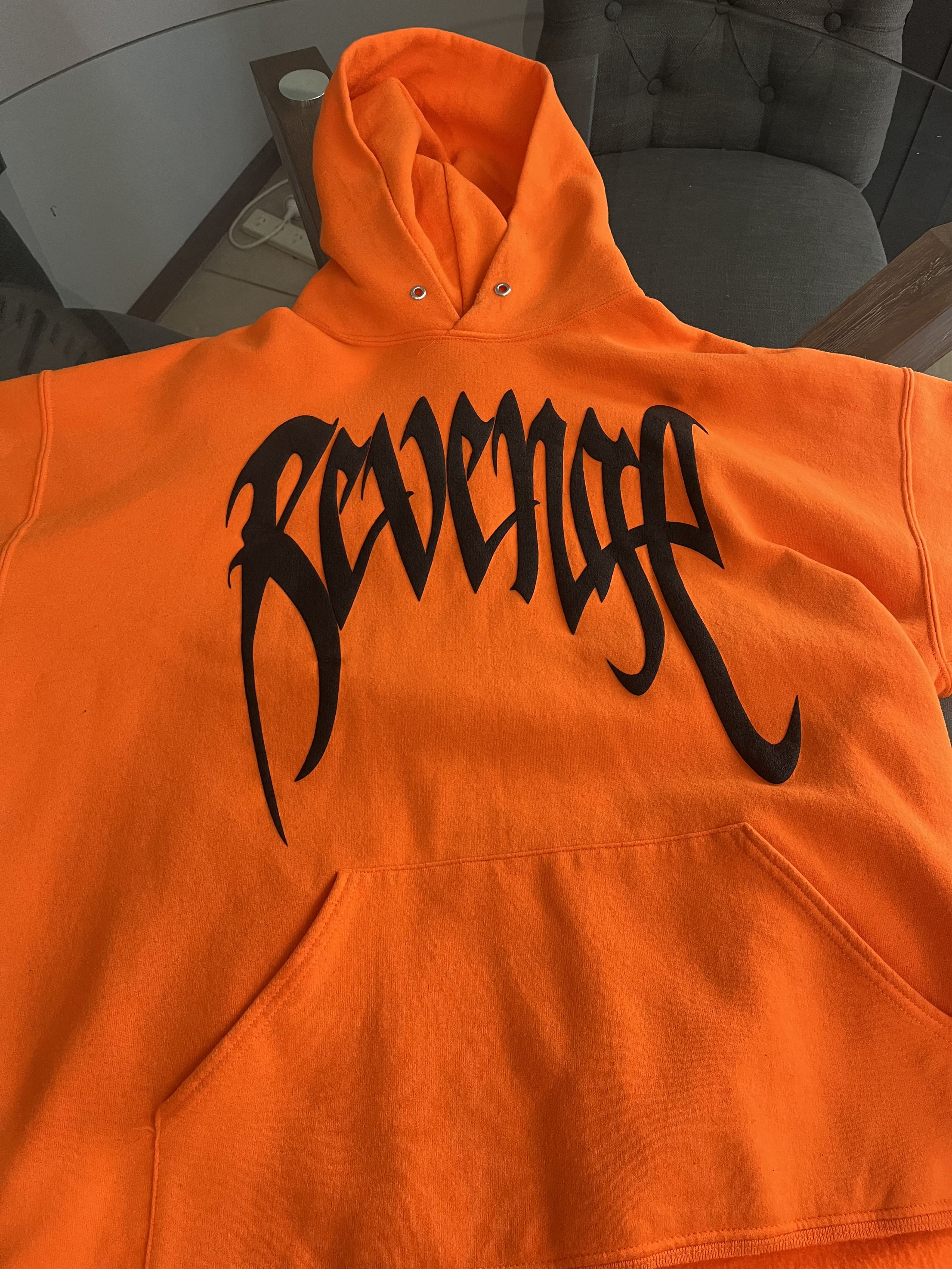 image of Revenge "kill" Hoodie | Orange | Xl, Men's