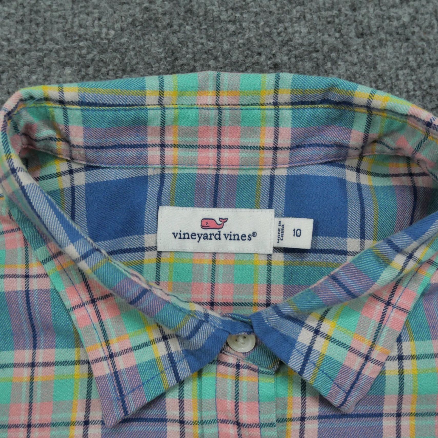 Vineyard Vines Vineyard Vines Shirt Womens 10 Blue Pink Plaid Popover Henley Button-Up Casual Womens Size 10 Multicolor Plaid Size L / US 10 / IT 46 - 4 Thumbnail