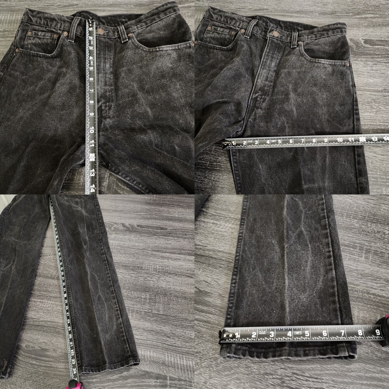 Levi's VINTAGE Levi's 505 Jeans Straight Men 34x34 Black Acid Wash USA 90s City Dad Jeans Mens Regular Inseam 34"} Size US 32 / EU 48 - 9 Thumbnail