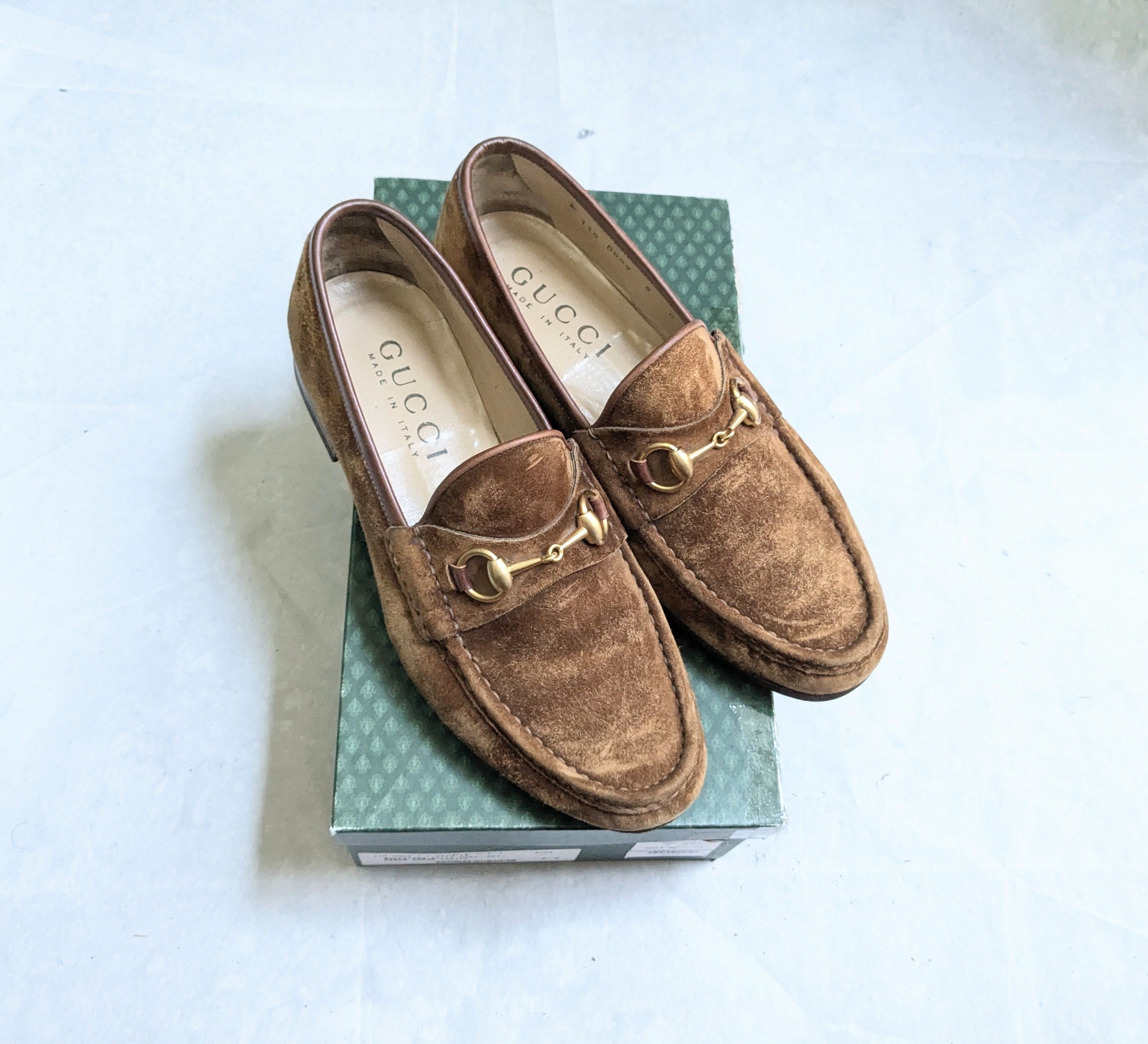 Gucci Gucci Horsebit Loafers Brown 9 D Suede Leather Size US 9 / EU 42 - 1 Thumbnail