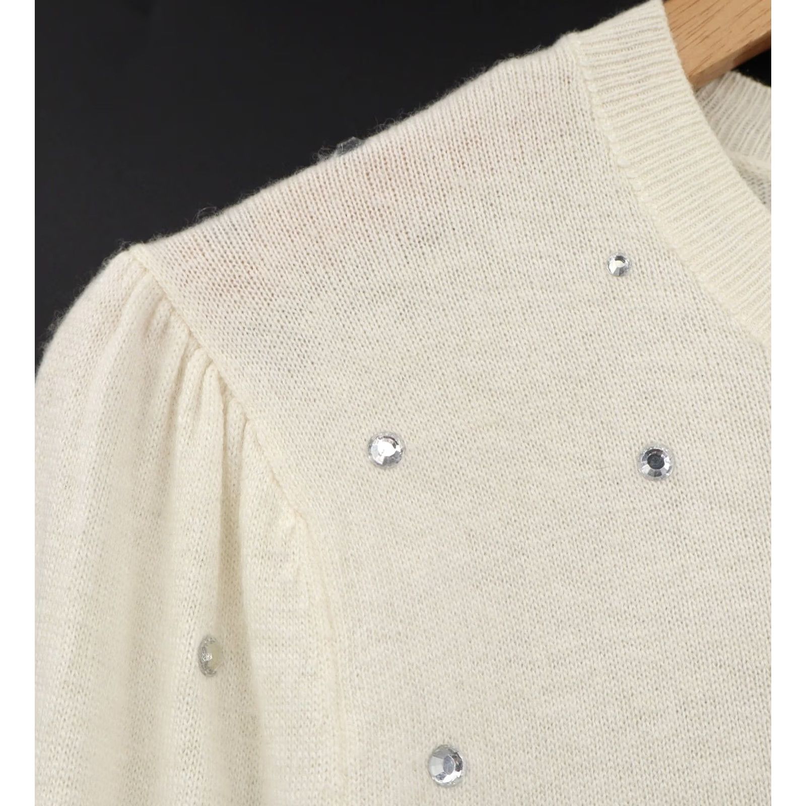 Vintage Kate Spade Women's Sweater Knit Rhinestone White M Size M / US 6-8 / IT 42-44 - 4 Thumbnail