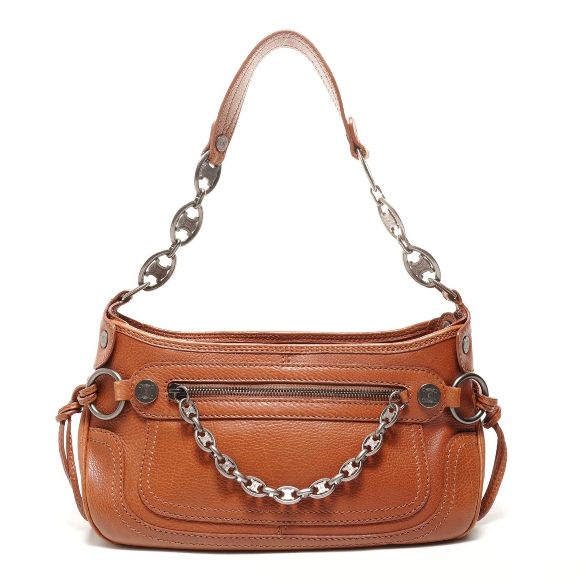 Celine Celine Leather Triomphe Boogie Bag Shoulder Brown Size ONE SIZE - 1 Thumbnail
