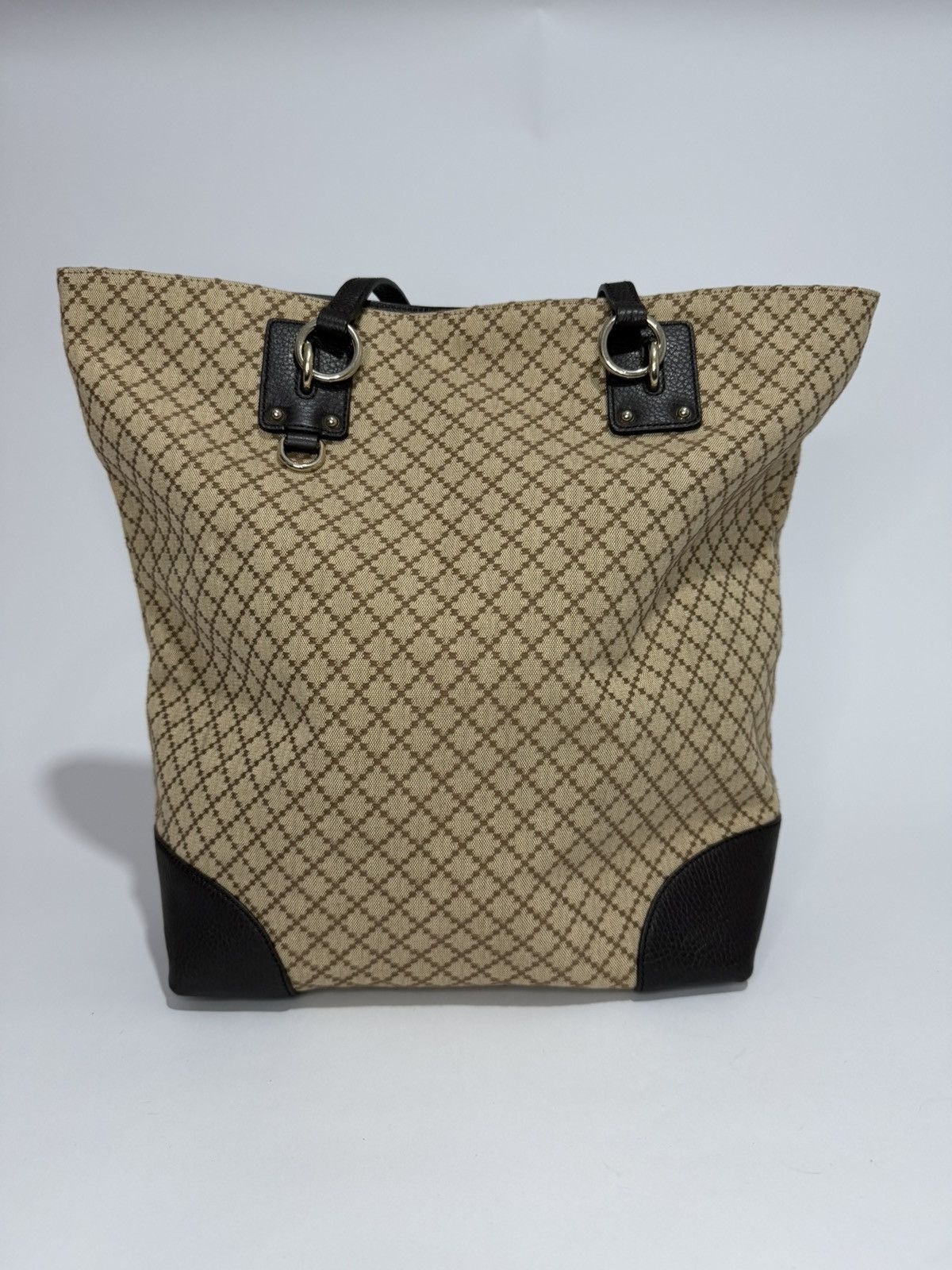 Gucci GUCCI Beige/Ebony GG Canvas Large Charm Tote Bag Size ONE SIZE - 3 Thumbnail