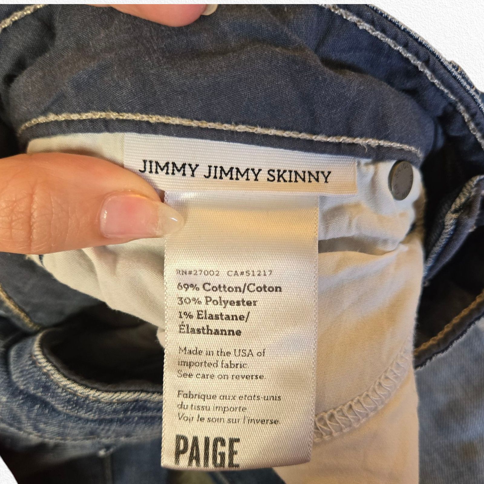 Paige PAIGE Distressed Low Rise Jimmy Jimmy Skinny Jeans Size 22 Size 24" / US 00 / IT 34 - 4 Thumbnail