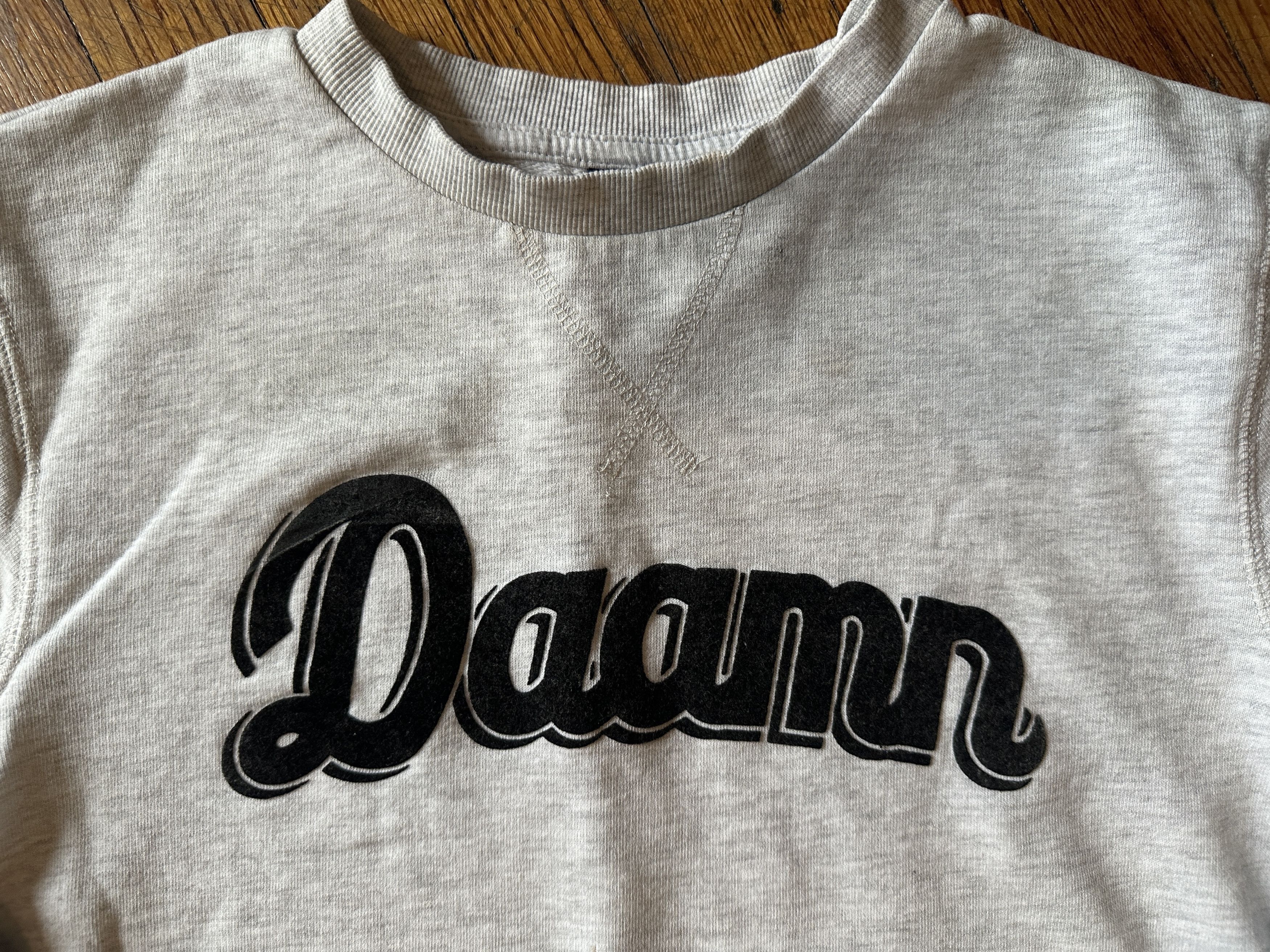 H&M H&M Vintage embellished "Daamn" Sweatshirt in gray wmns S Size S / US 4 / IT 40 - 2 Thumbnail