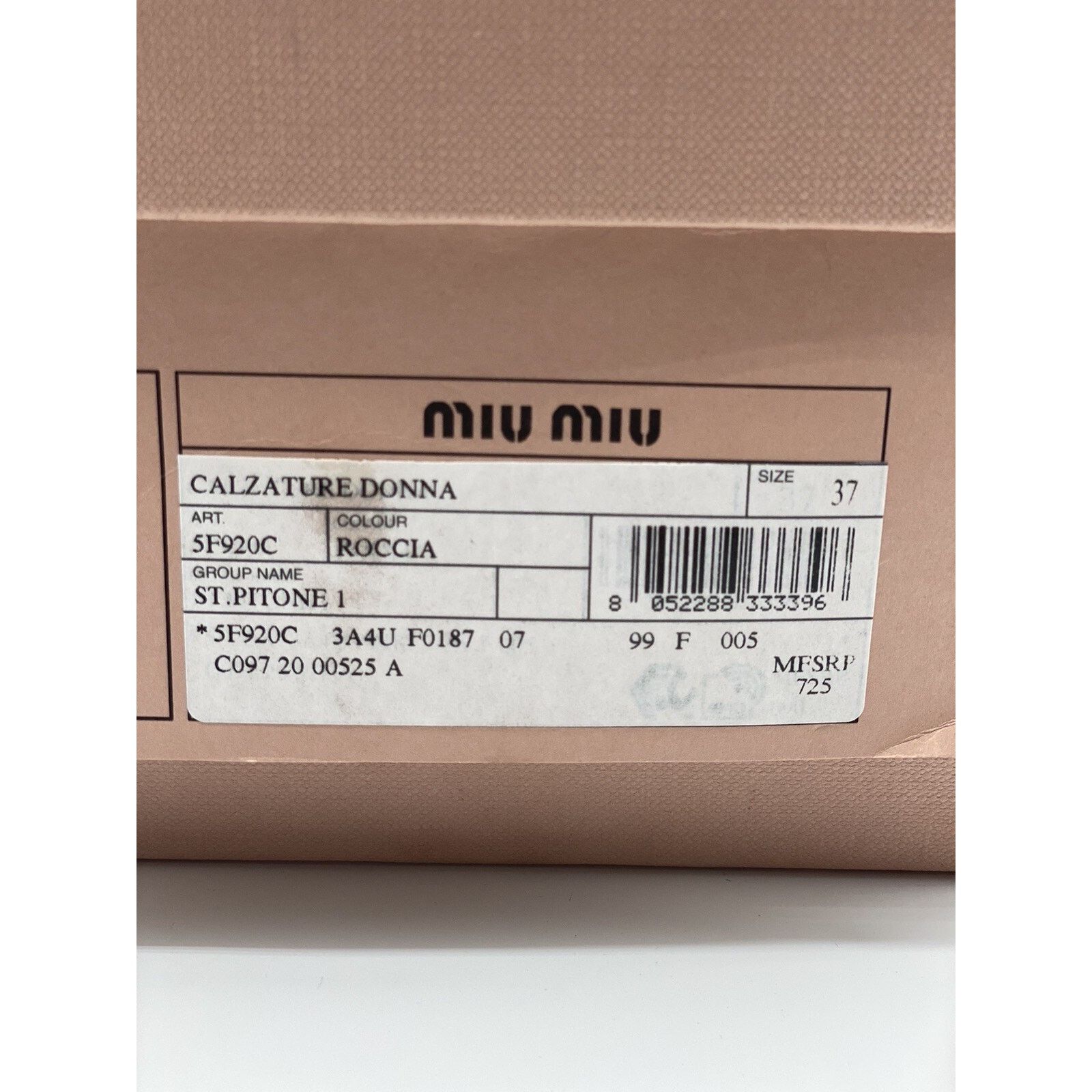 Miu Miu Miu Miu Python Print Flats sz. 37 eu Size US 7 / IT 37 - 6 Thumbnail