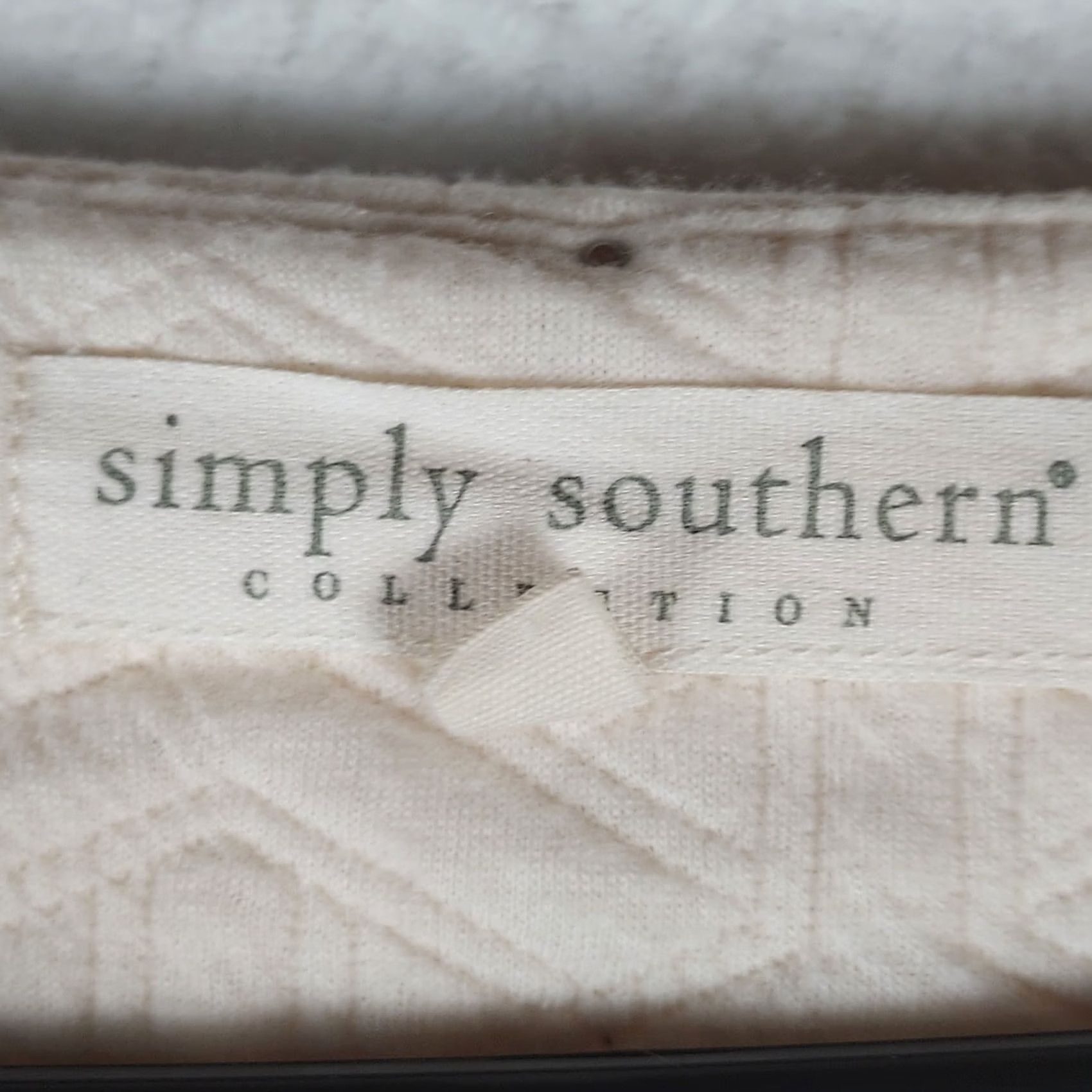 Vintage Simply Southern Blouse Tunic Women’s Large Ivory Quilted Balloon Sleeve Pullover Round Neck Casual Top Size L / US 10 / IT 46 - 5 Thumbnail