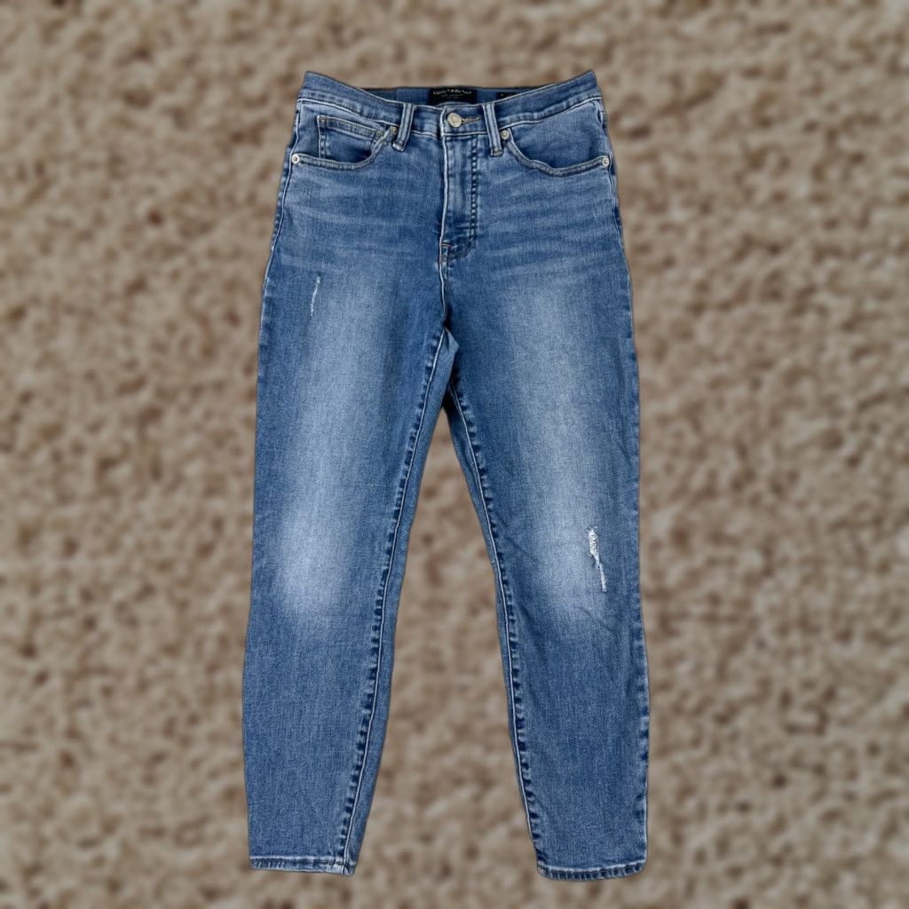 Lucky Brand Lucky Brand Jeans Women's 8 Blue Denim Bridgette Skinny Crop Distressed Cropped 5-Pocket Denim Jeans Size 30" / US 8 / IT 44 - 1 Thumbnail